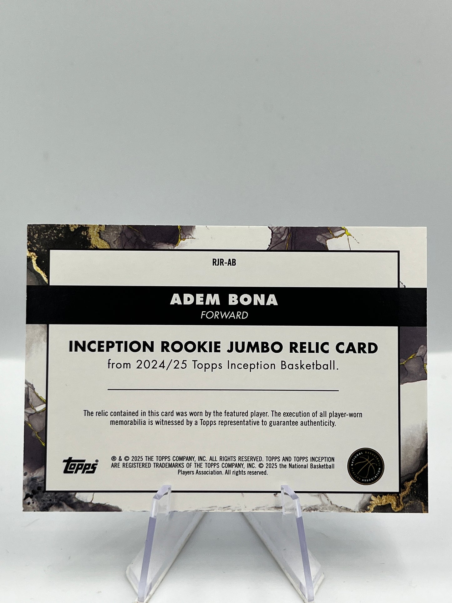 Adem Bona - Philadelphia 76ers - Jumbo Player Worn Relic - RC - #RJR-AB