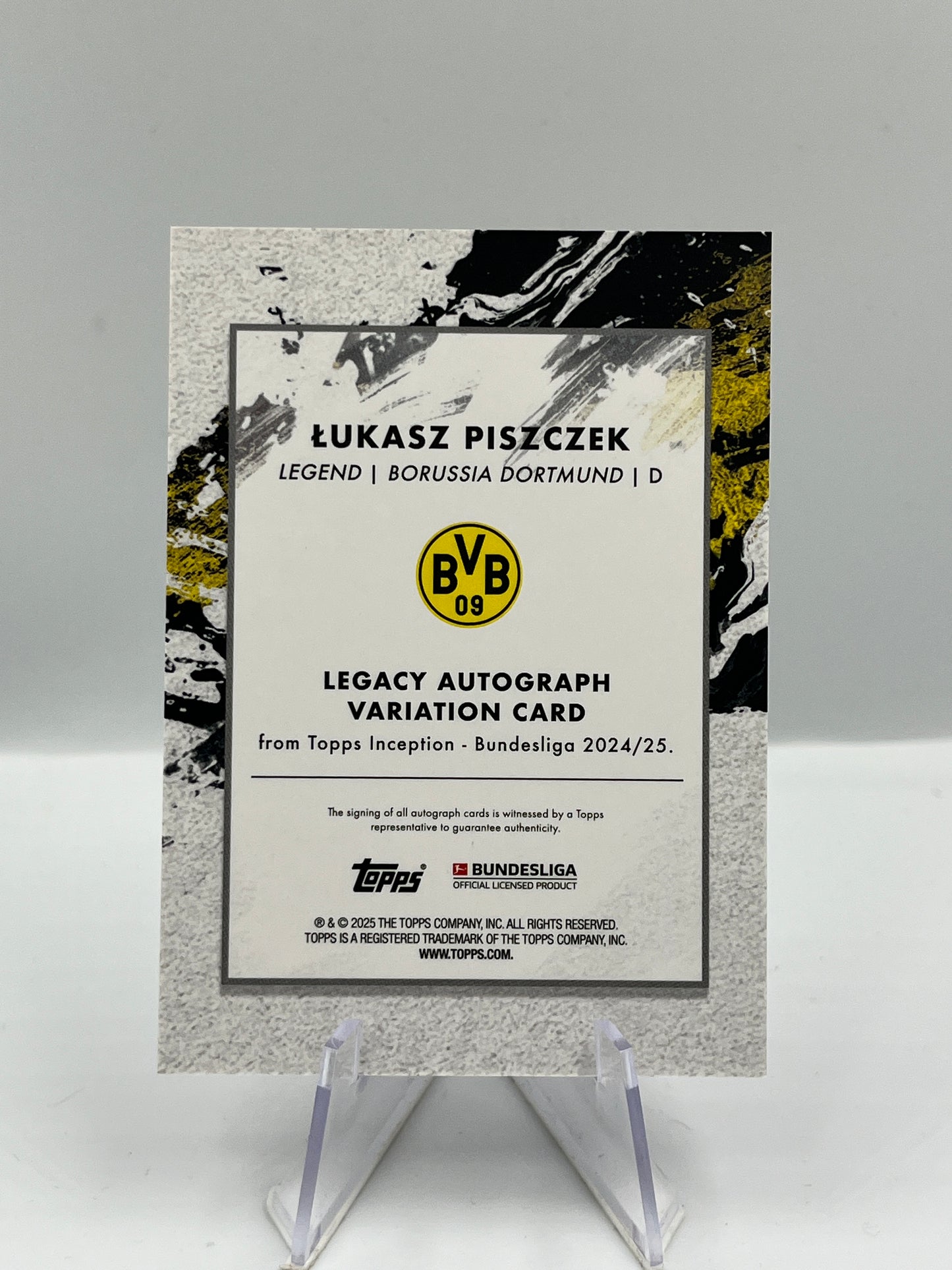 Topps Inception Bundesliga 24/25 Lukas Piszczek Borussia Dortmund Autograph 2/5