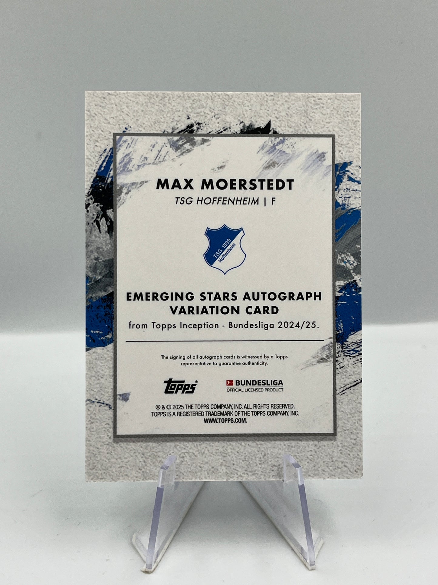 Topps Inception Bundesliga 24/25 Max Moerstedt TSG Hoffenheim Autograph RC 74/75