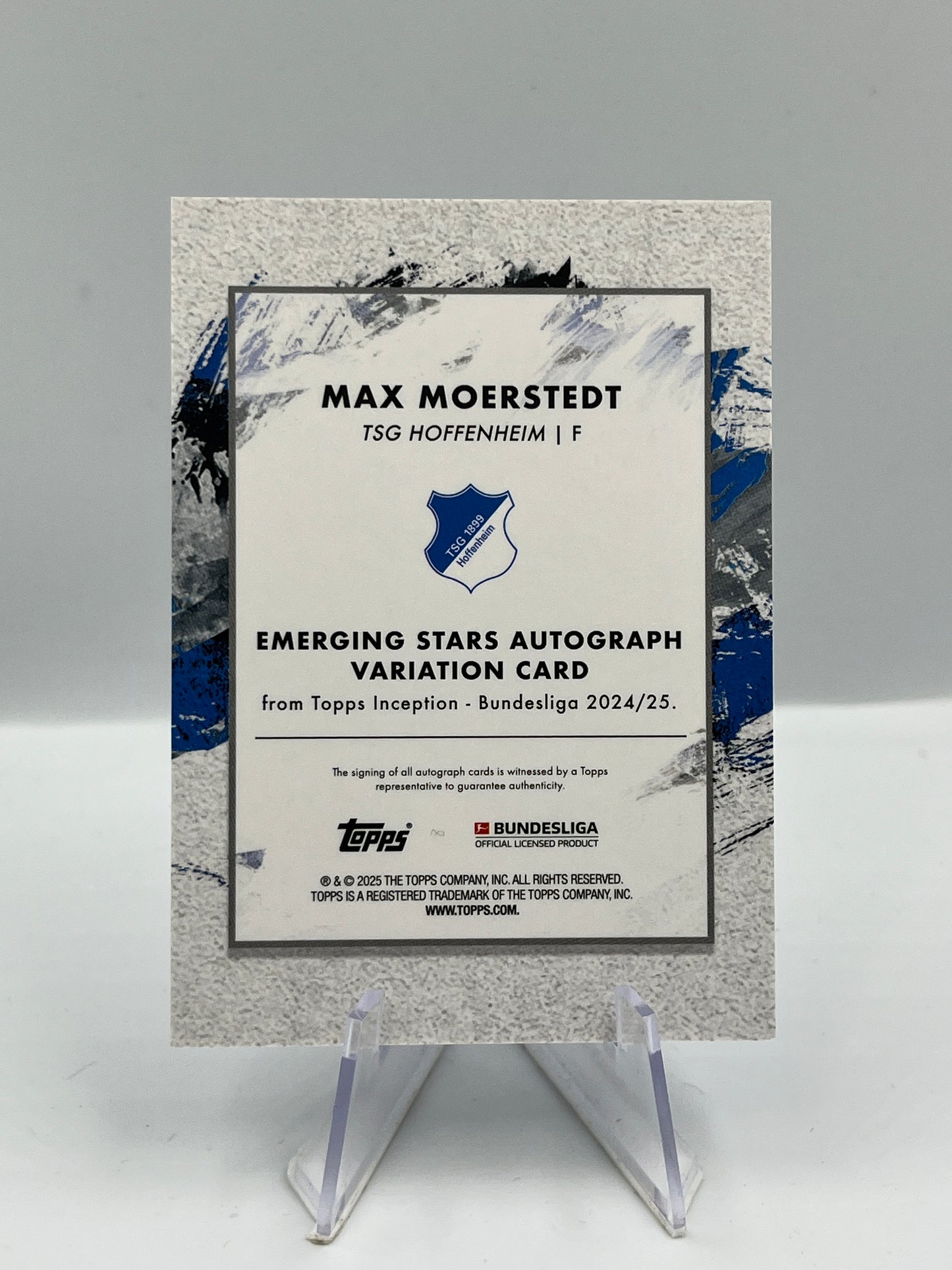 Topps Inception Bundesliga 24/25 Max Moerstedt TSG Hoffenheim Autograph RC 56/99