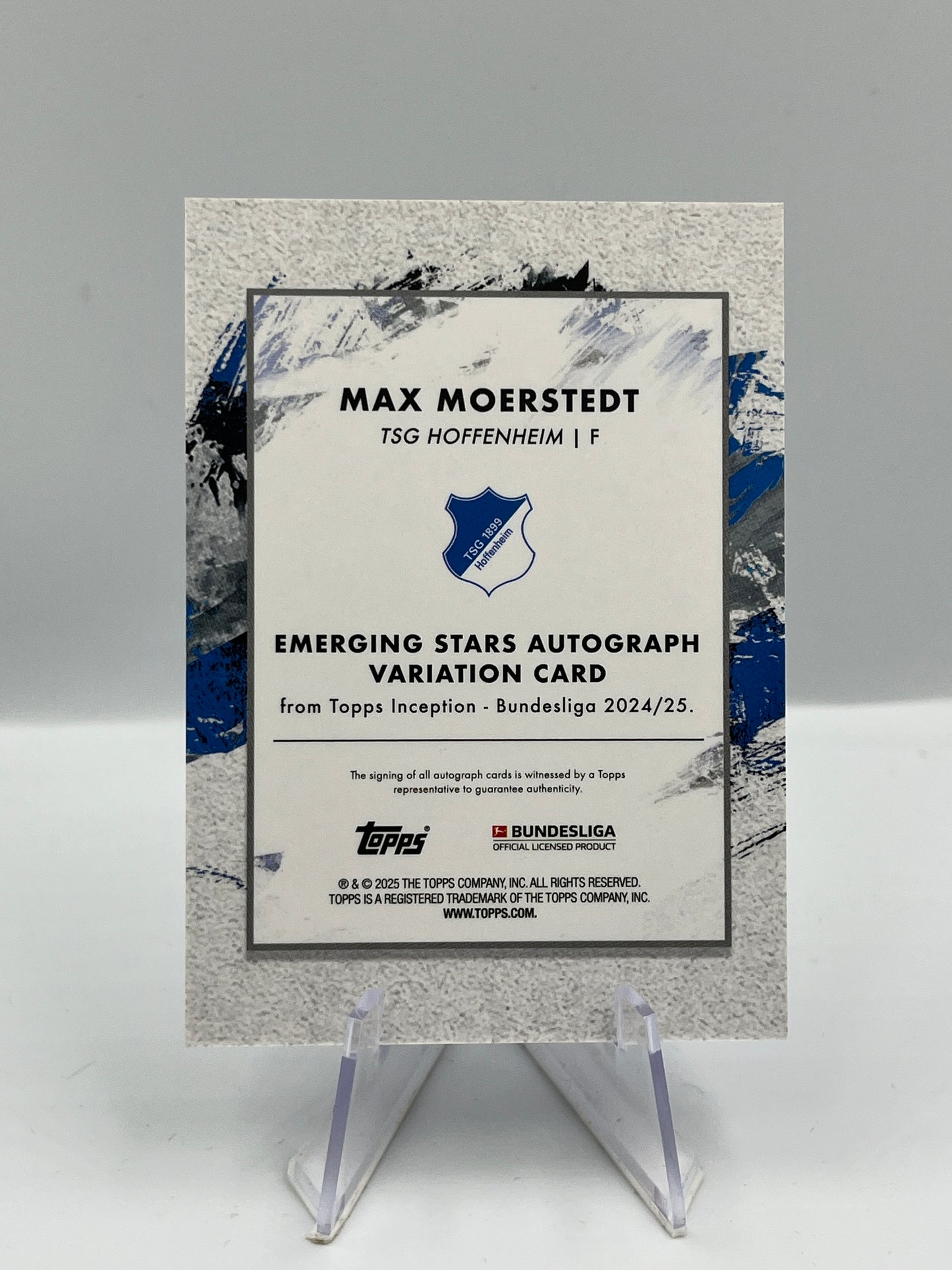 Topps Inception Bundesliga 24/25 Max Moerstedt TSG Hoffenheim Autograph RC 04/49