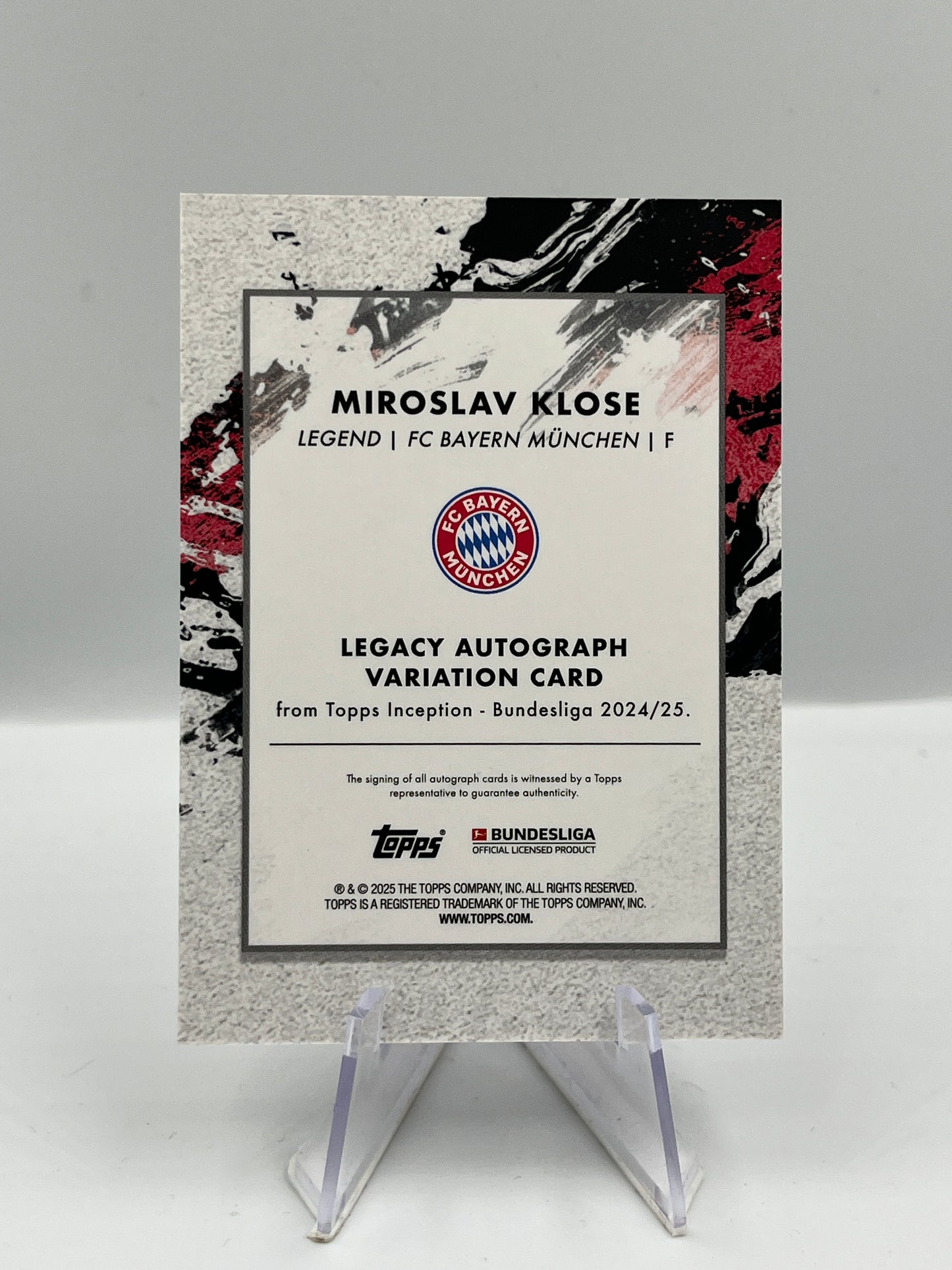 Topps Inception Bundesliga 24/25 Miroslav Klose Bayern München Autograph 25/25