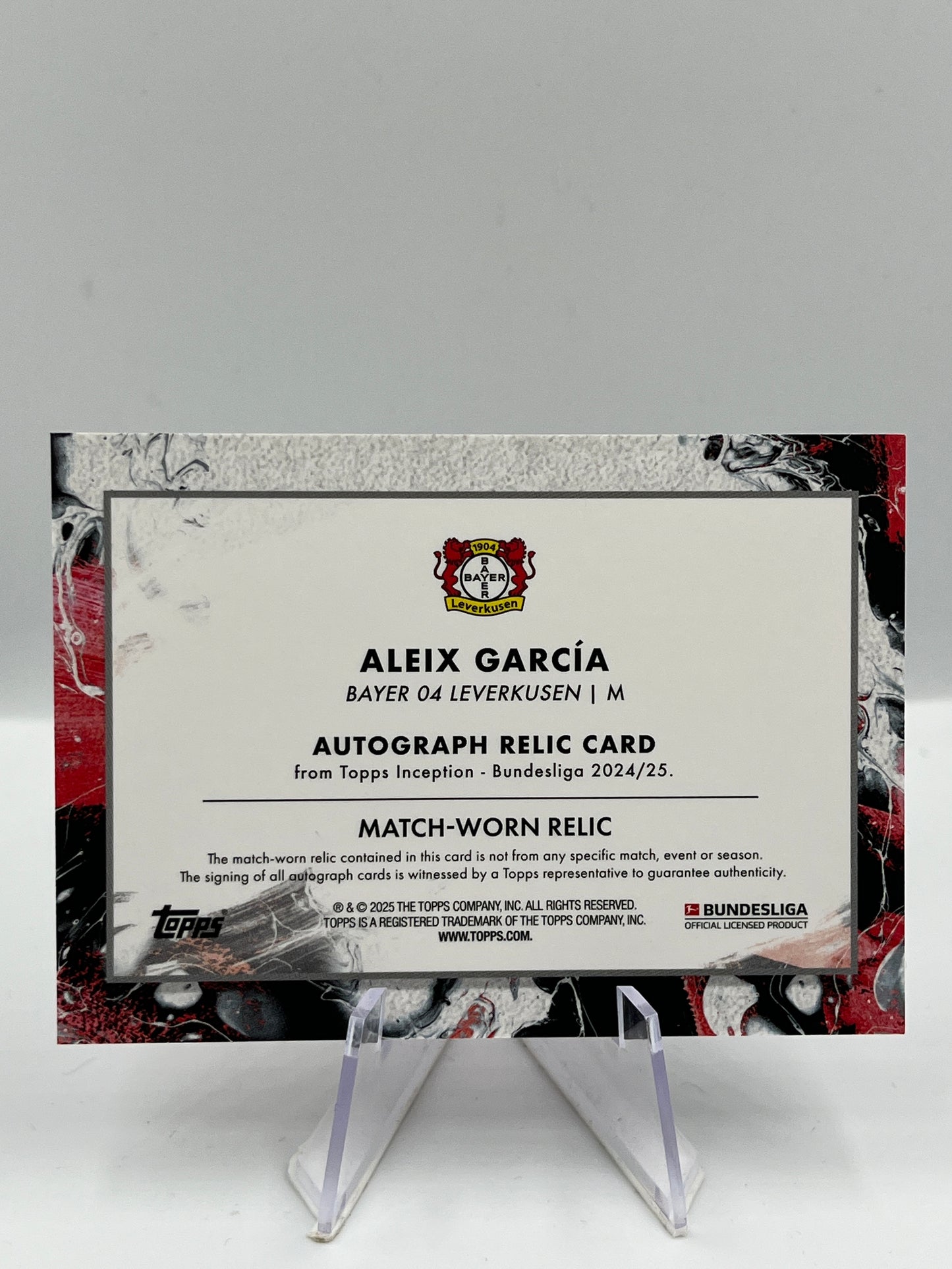 Topps Inception Bundesliga 24/25 Aleix Garcia Bayer Leverkusen Autograph Relic 23/25