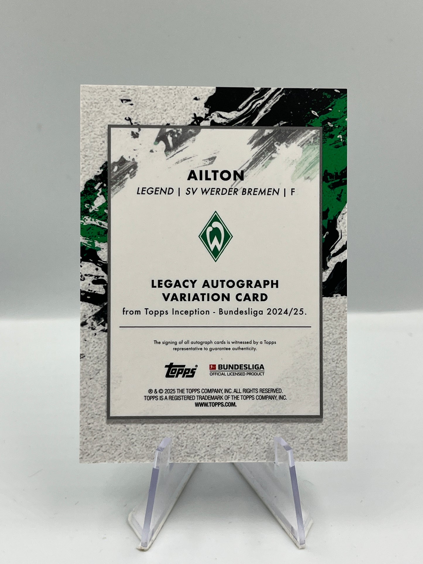 Topps Inception Bundesliga 24/25 Ailton Werder Bremen Autograph 47/75