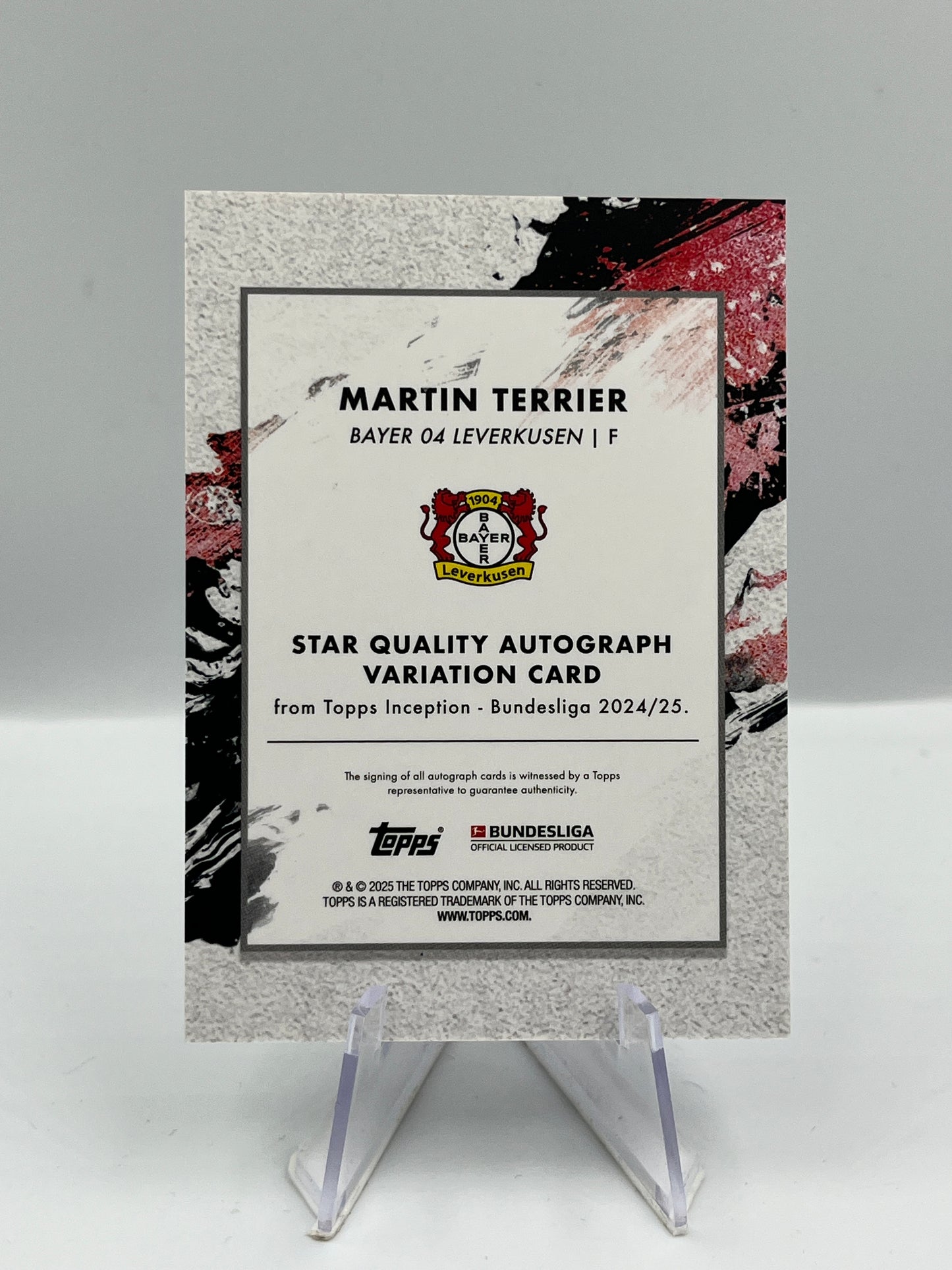 Topps Inception Bundesliga 24/25 Martin Terrier Bayer Leverkusen Autograph 10/75