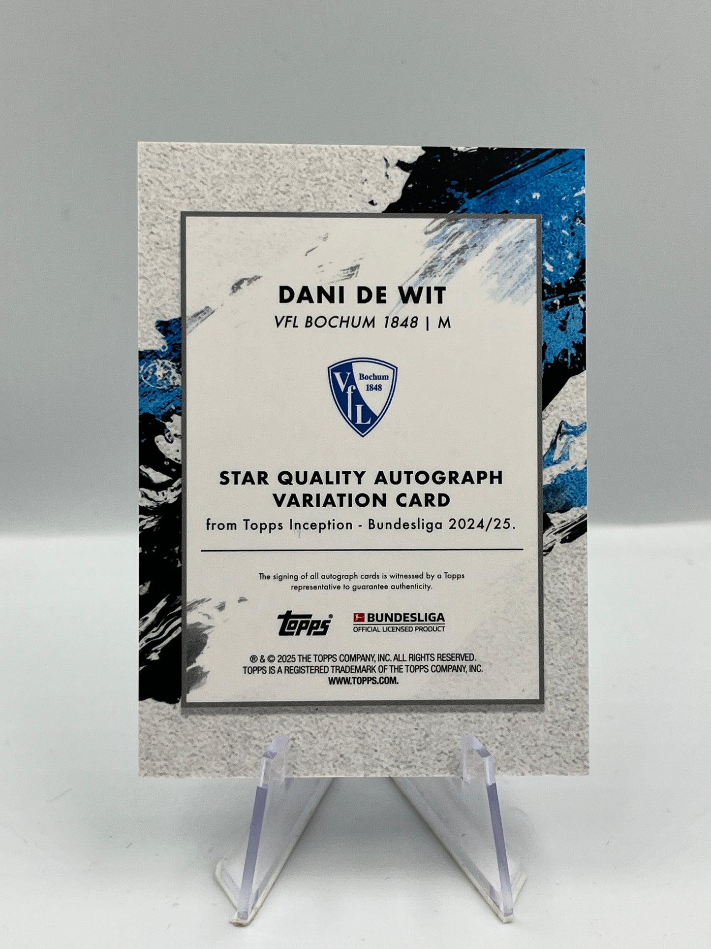 Topps Inception Bundesliga 24/25 Dani De Wit VFL Bochum Autograph RC 39/99