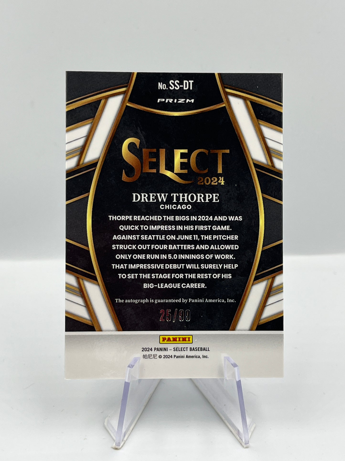 Drew Thorpe -Chicago White Sox - Selections Autograph - RC - 25/99 - #SS-DT