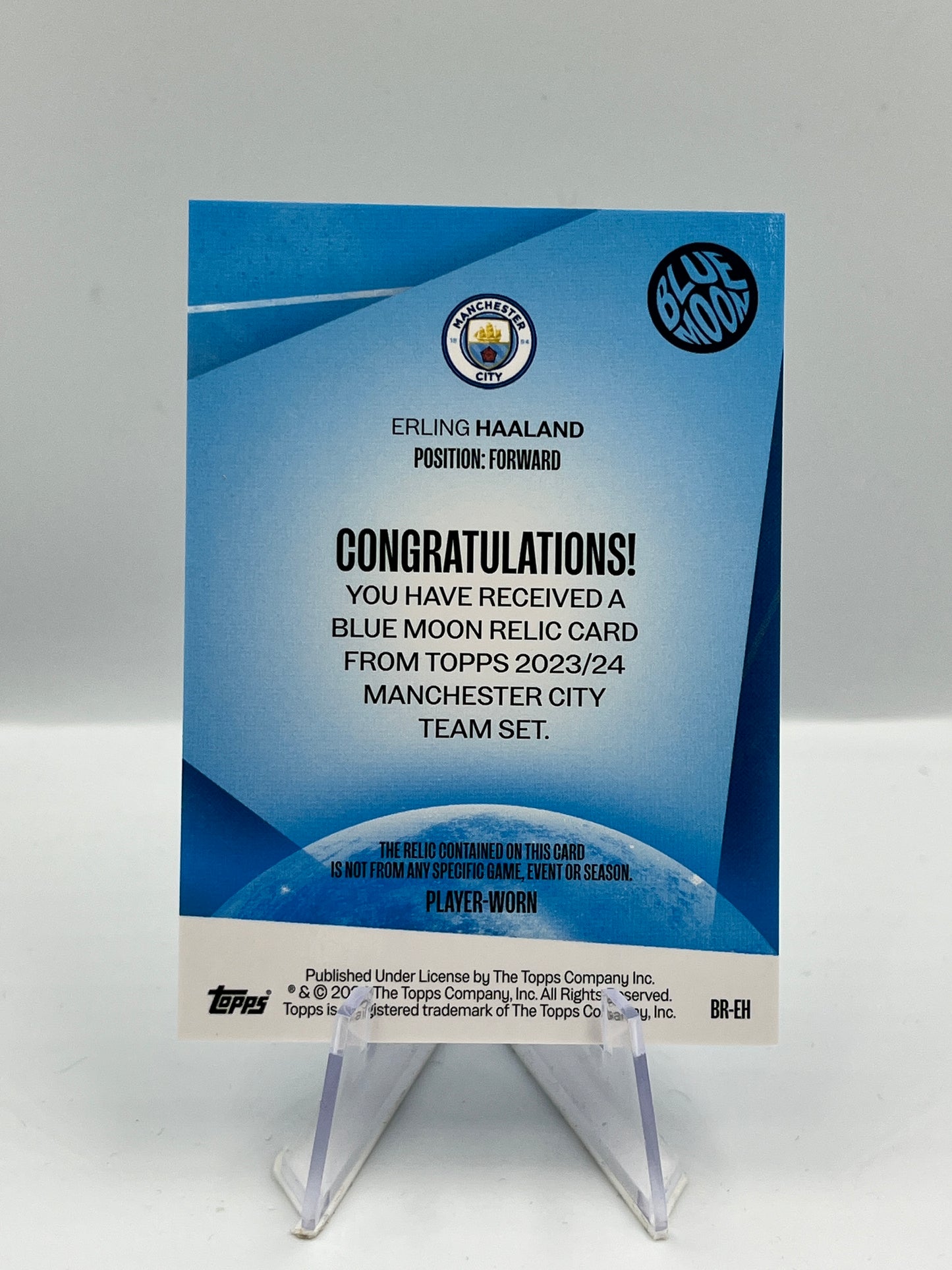 Topps Erling Haaland - Manchester City - Blue Moon Player Worn Relic - #BR-EH