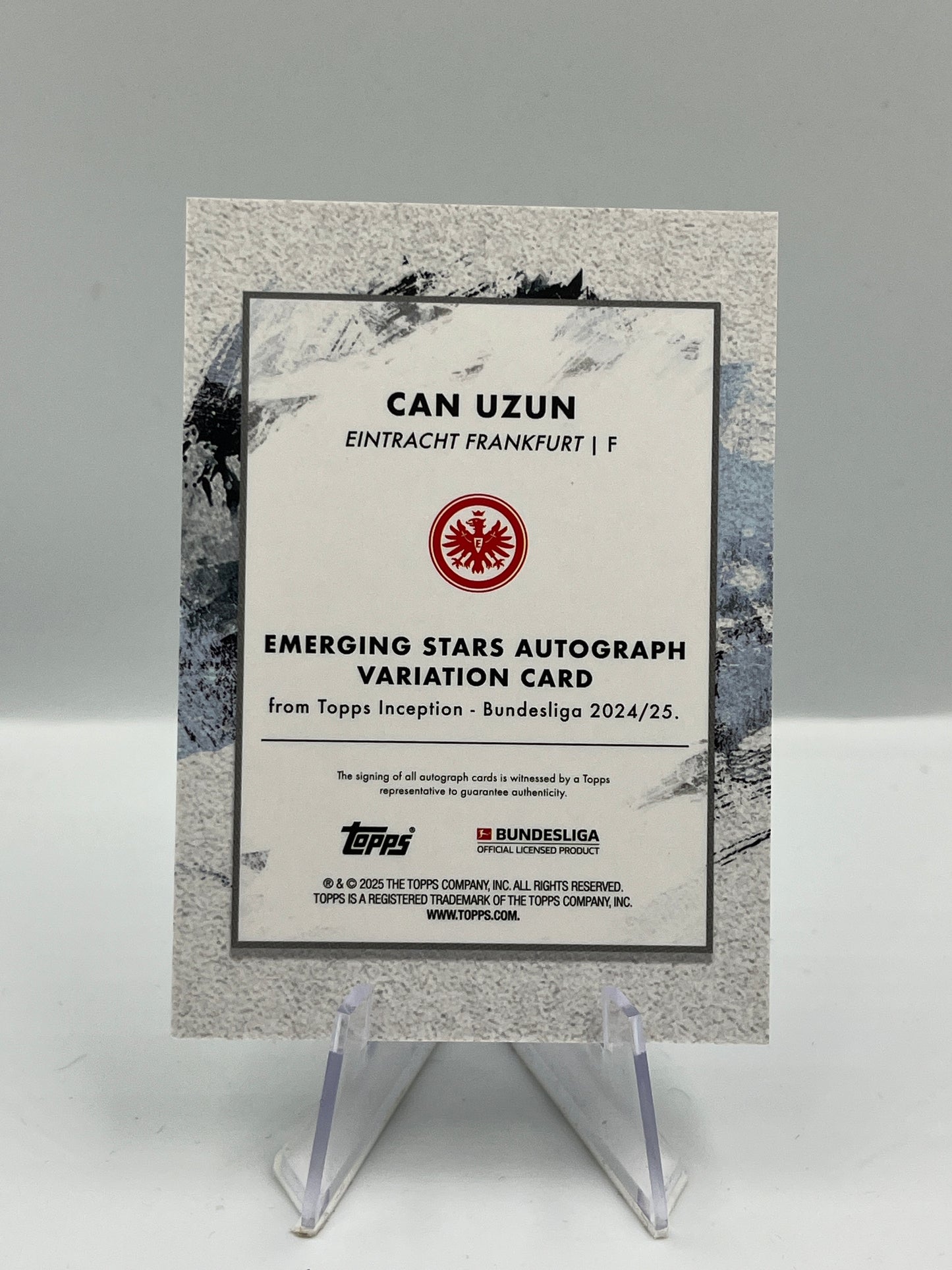 Topps Inception Bundesliga 24/25 Can Uzun Eintracht Frankfurt Autograph RC 08/75