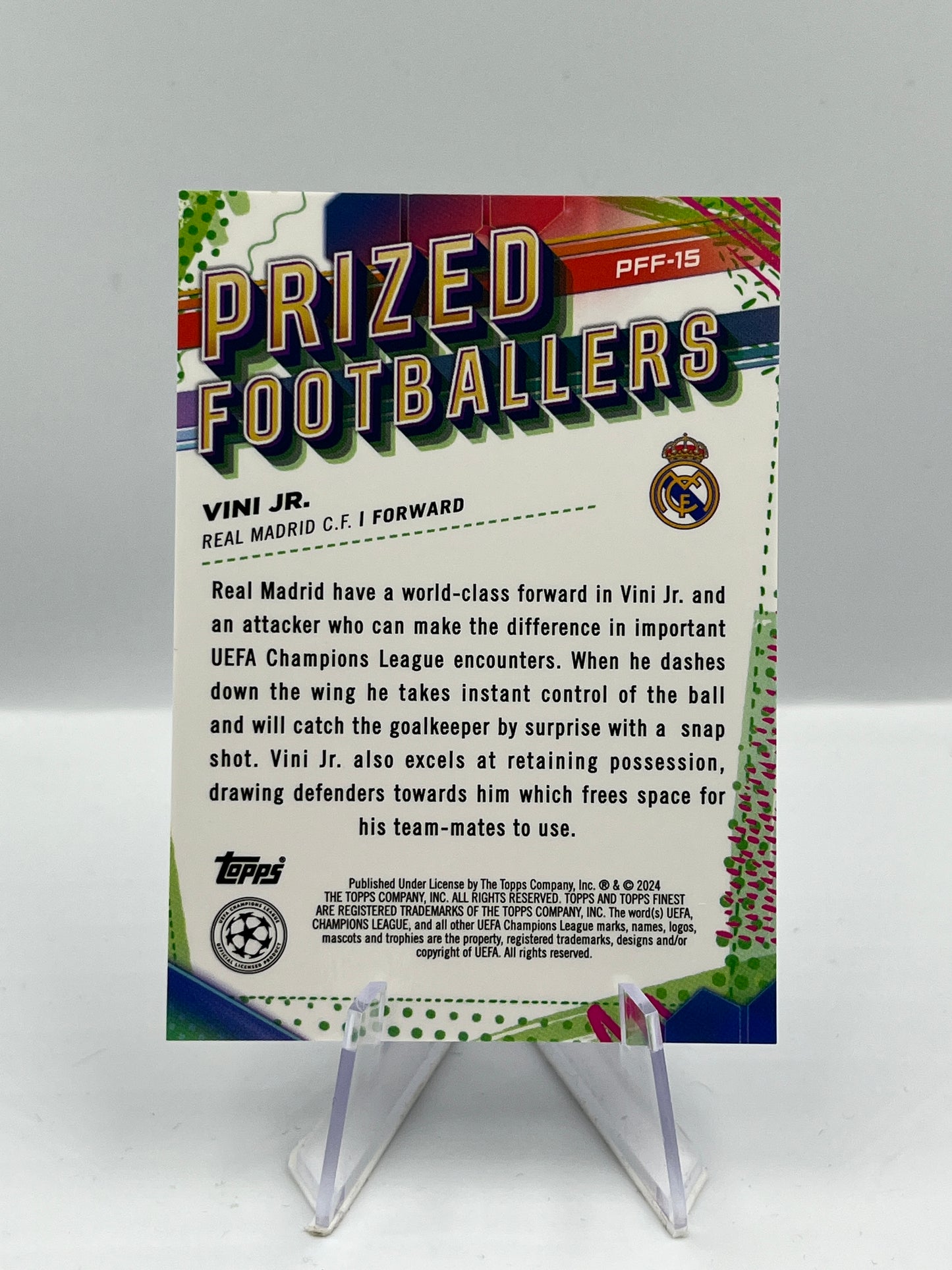 Topps Finest UCC 23/24 Vini JR. Real Madrid Prized Fusion Black/Red #PFF-15