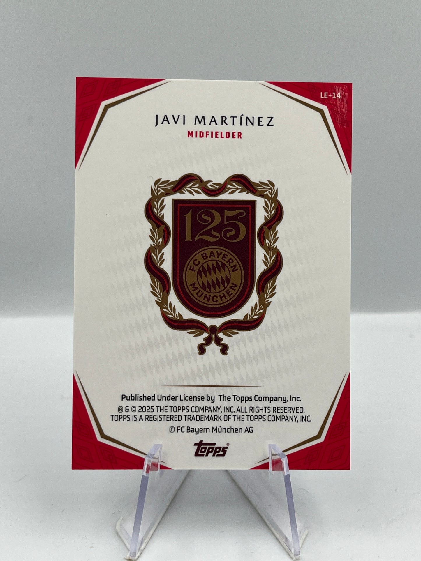 Topps 125 Jahre Bayern München Javier Martinez Legends 02/49 #LE-14
