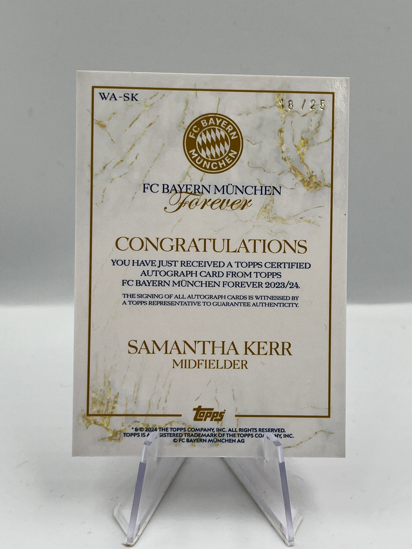 Samantha Kerr - Bayern München - Forever Autograph - 18/25 - #WA-SK