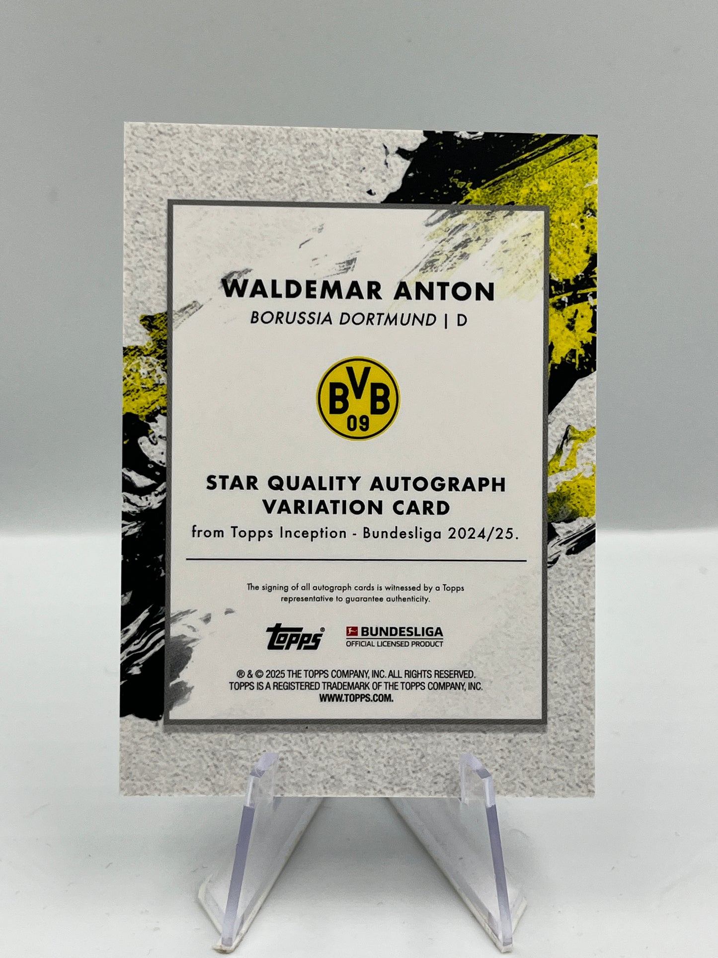 Topps Inception Bundesliga 24/25 Waldemar Anton Borussia Dortmund Autograph 58/99