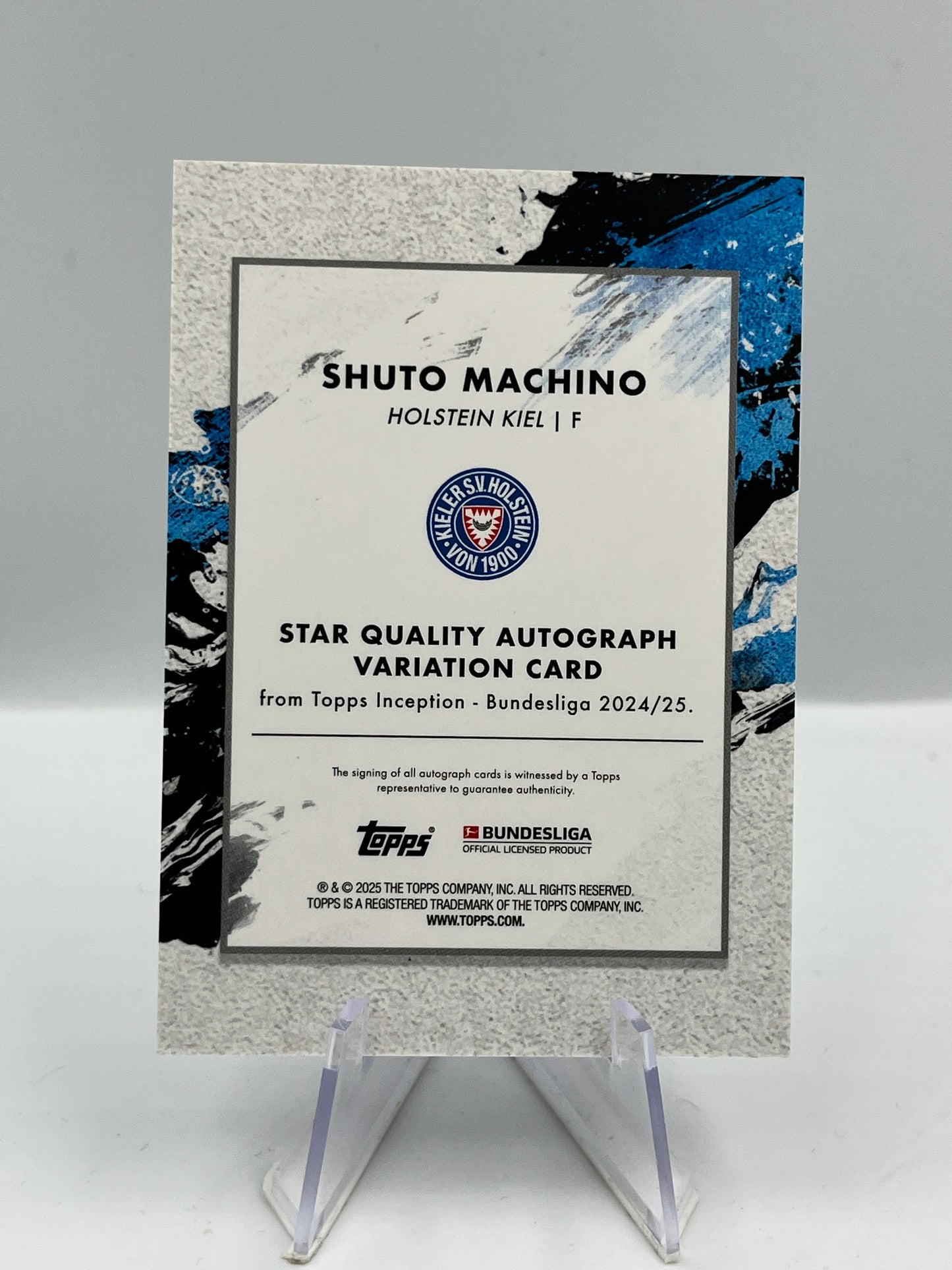 Topps Inception Bundesliga 24/25 Shuto Machino Holstein Kiel Autograph 12/49