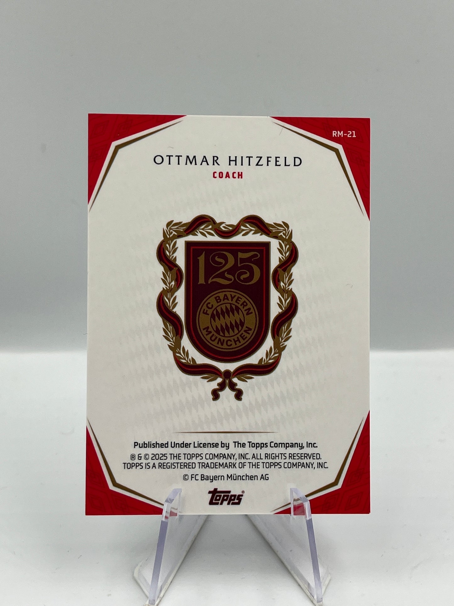 Topps 125 Jahre Bayern München Ottmar Hitzfeld Rekordmeister 50/99 #RM-21