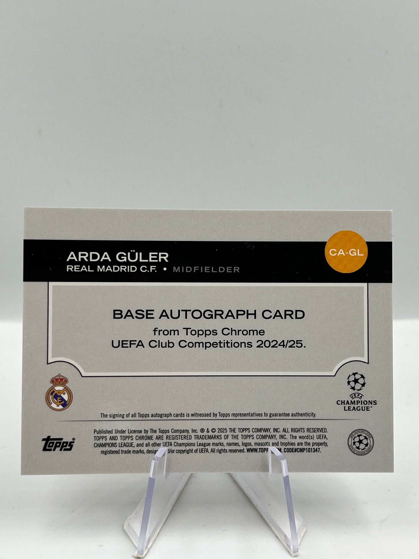 Topps Chrome UCC 24/25 Arda Güler Real Gold Lava Autograph 19/50 #CA-GL