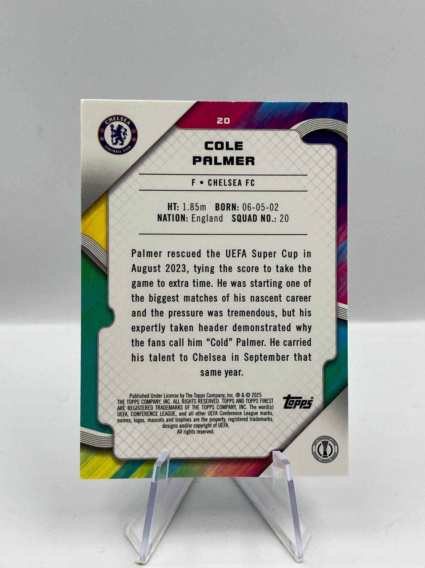 Topps Finest UCC 24/25 Cole Plamer Chelsea 27/75 #20