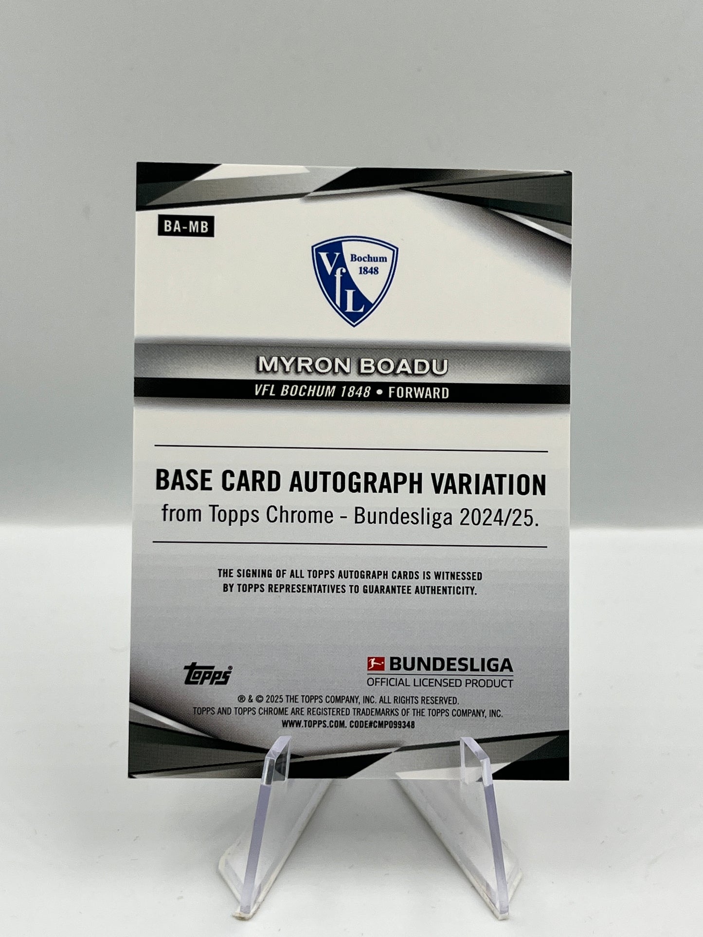 Topps Chrome BuLi 24/25 Myron Boadu VFL Bochum Gold Auto 18/50 #BA-MB