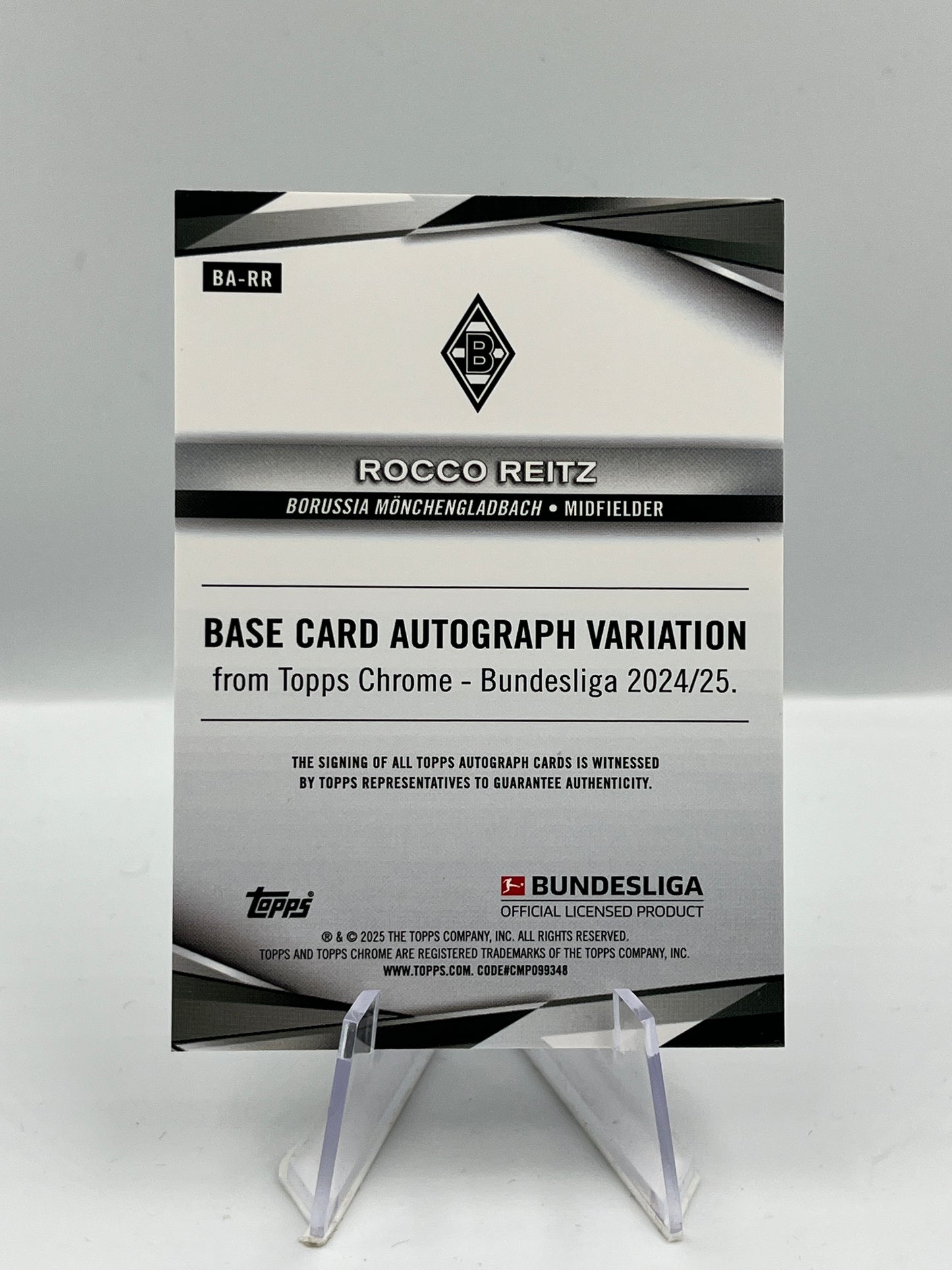 Topps Chrome BuLi 24/25 Rocco Reitz Mönchengladbach Black Auto 03/10 #BA-RR