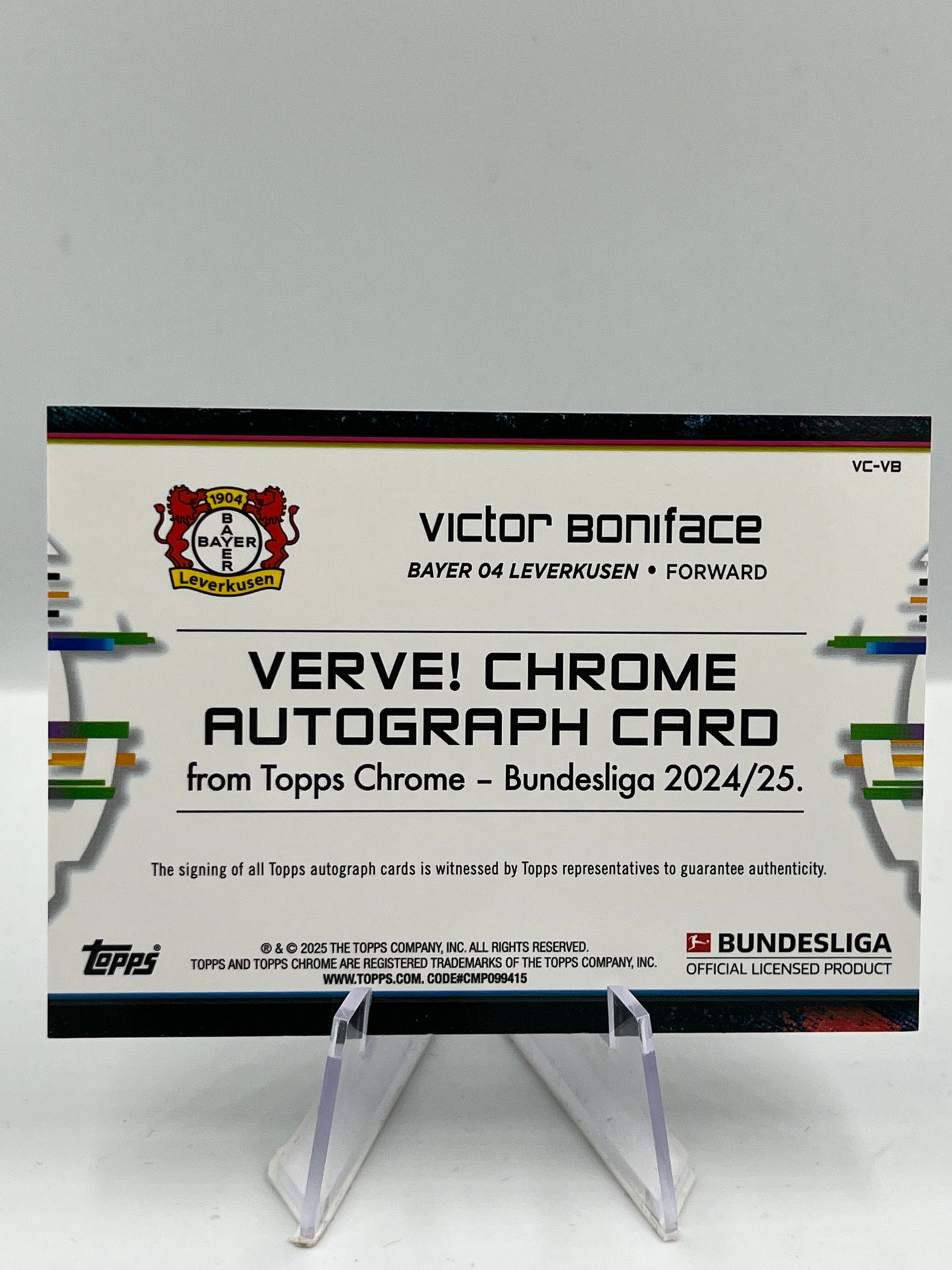 Topps Chrome BuLi 24/25 Victor Boniface Bayer Leverkusen Verve! Auto#VC-VB