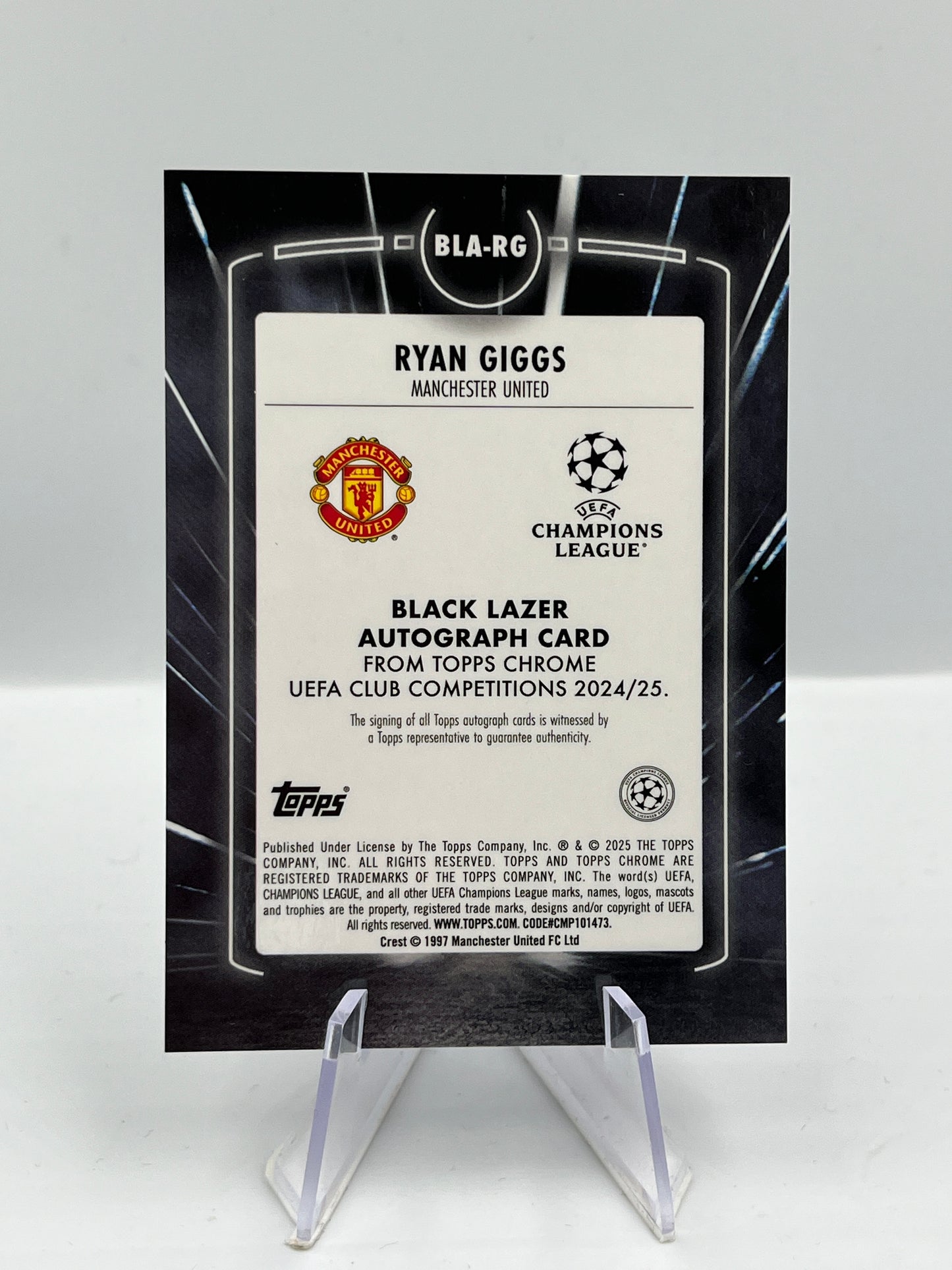 Topps Chrome UCC 24/25 Ryan Giggs Manchester United Black Lazer Autograph #BLA-RG
