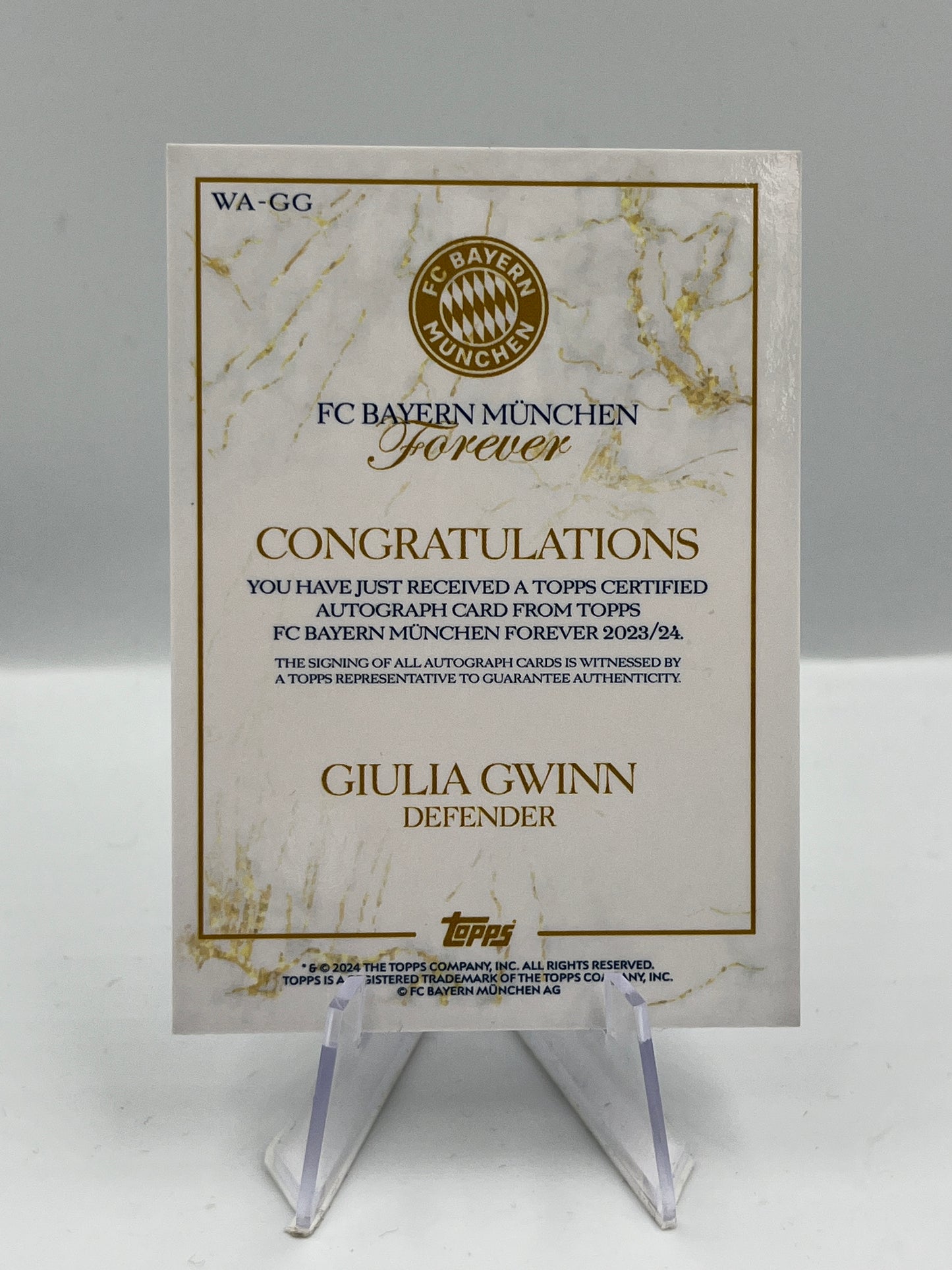 Topps Bayern München Forever 23/24 Giulia Gwinn Autograph #WA-GG