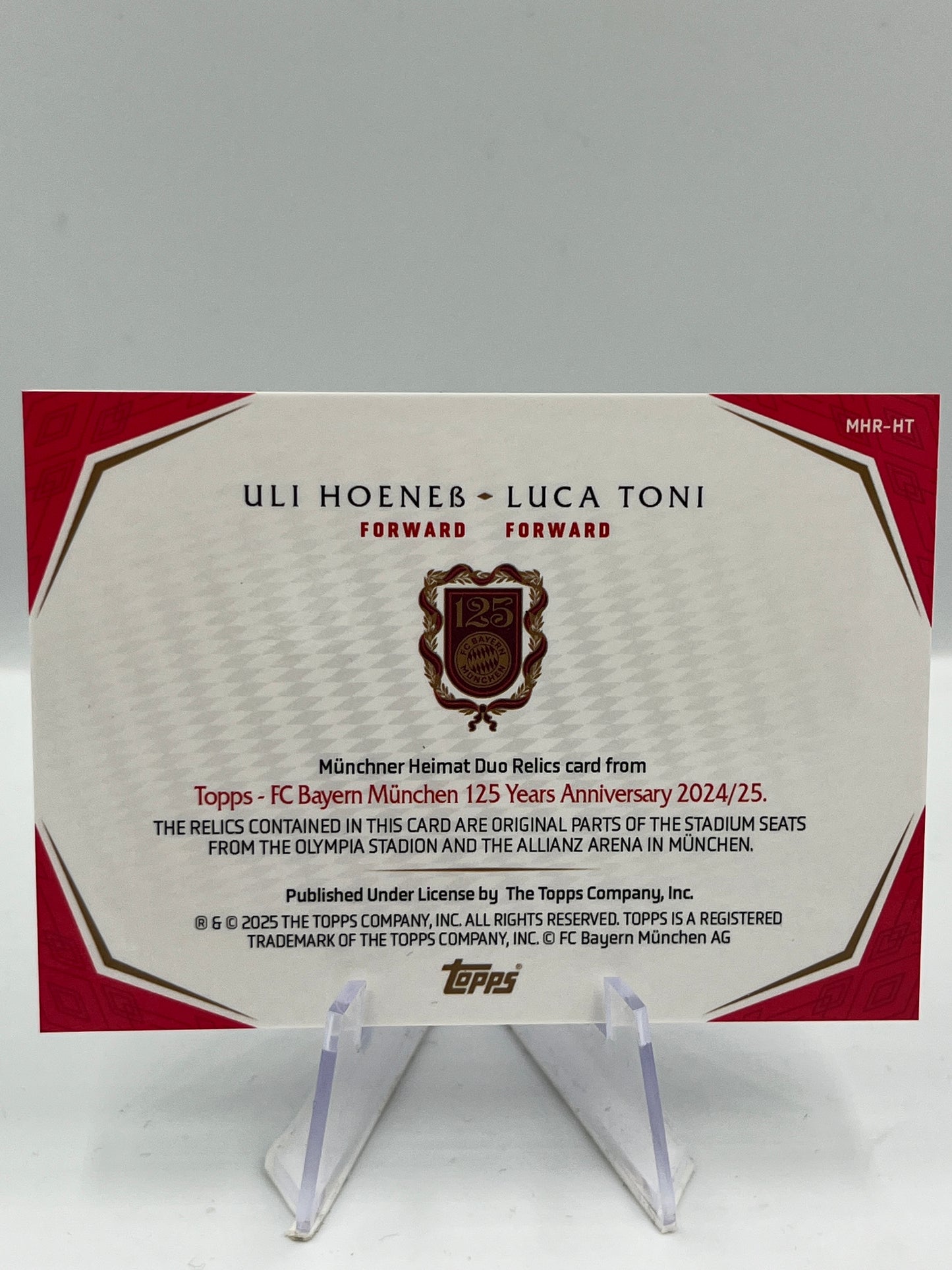 Topps 125 Jahre Bayern München Uli Hoeneß/Luca Toni Duo Relic 08/10 #MHR-HT