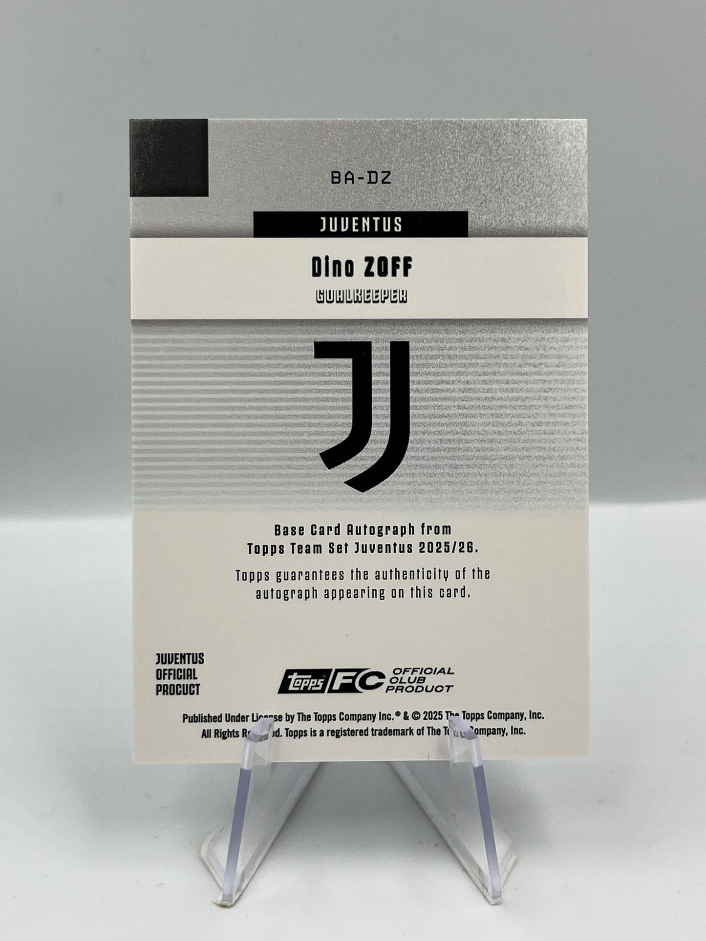 Topps Juventus 25/26 Dino Zoff Gold Autograph 03/50 #BA-DZ