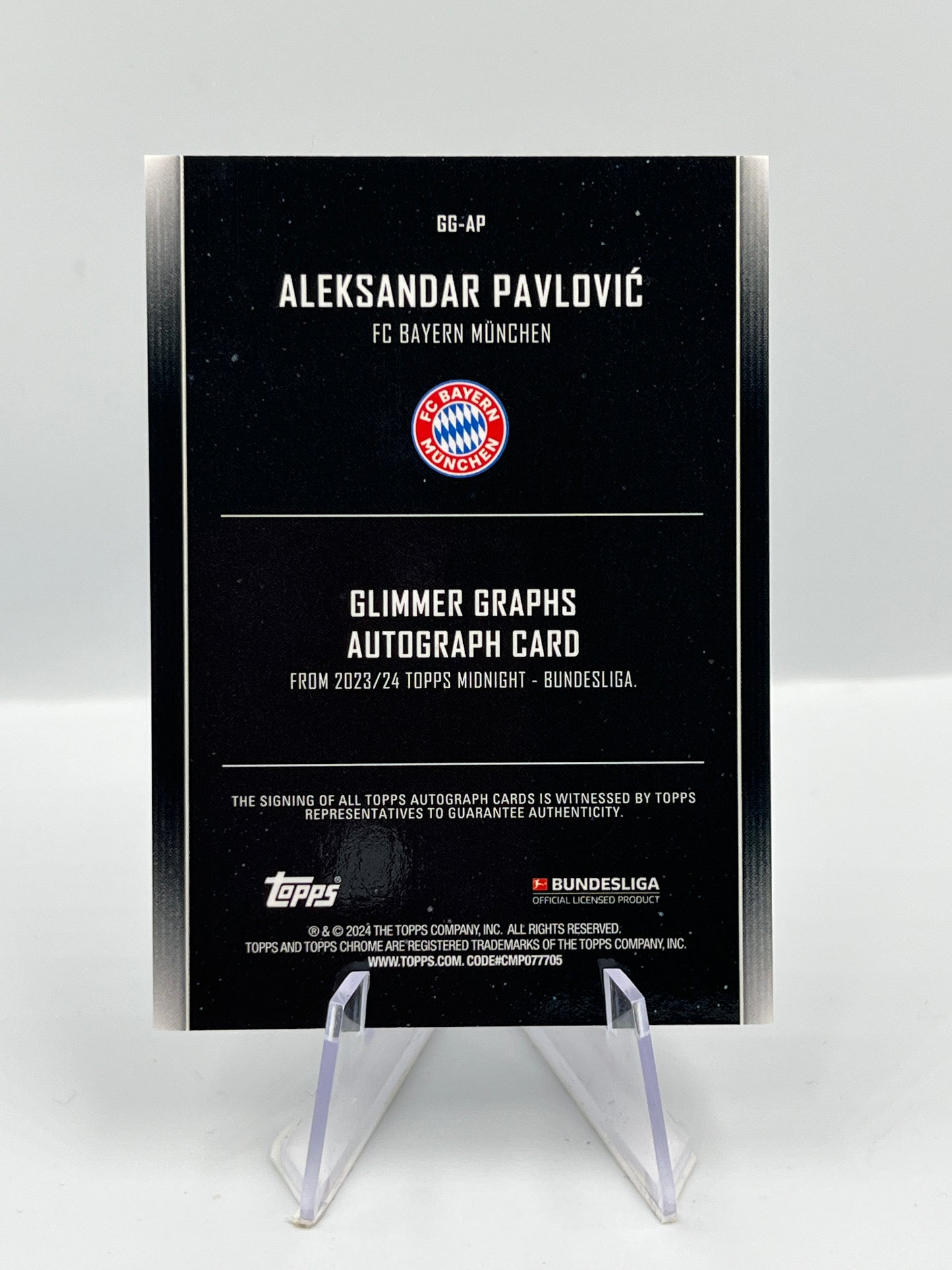 Topps Midnight BuLi 23/24 Aleksandar Pavlovic Bayern Auto RC 67/99 #GG-AP