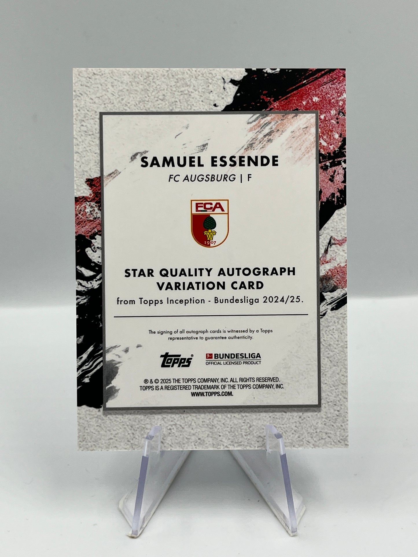 Topps Inception Bundesliga 24/25 Samuel Essende FC Augsburg Autograph 06/99