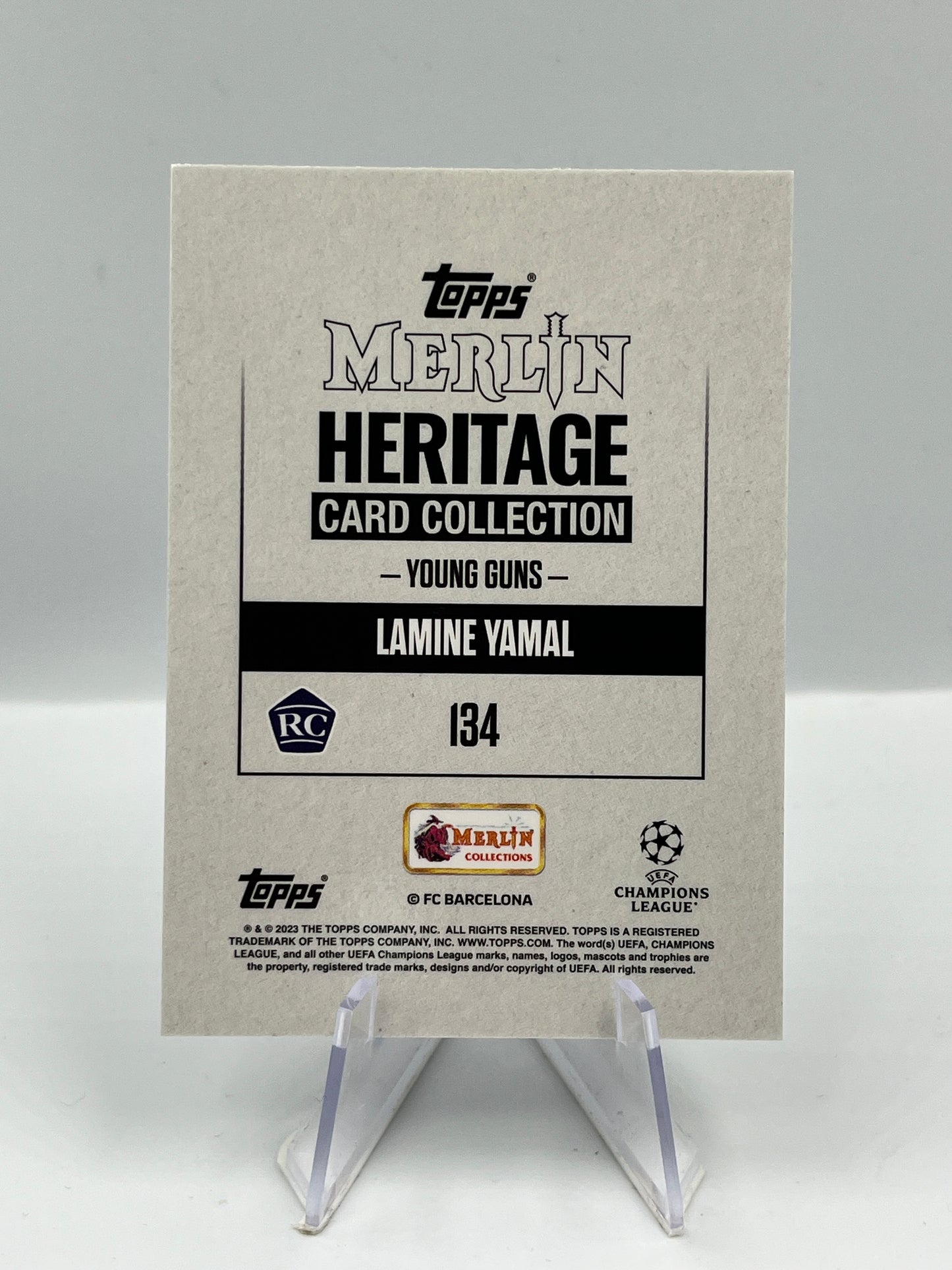 Topps Merlin Heritage 23/24 Lamine Yamal Barcelona Young Guns RC #134
