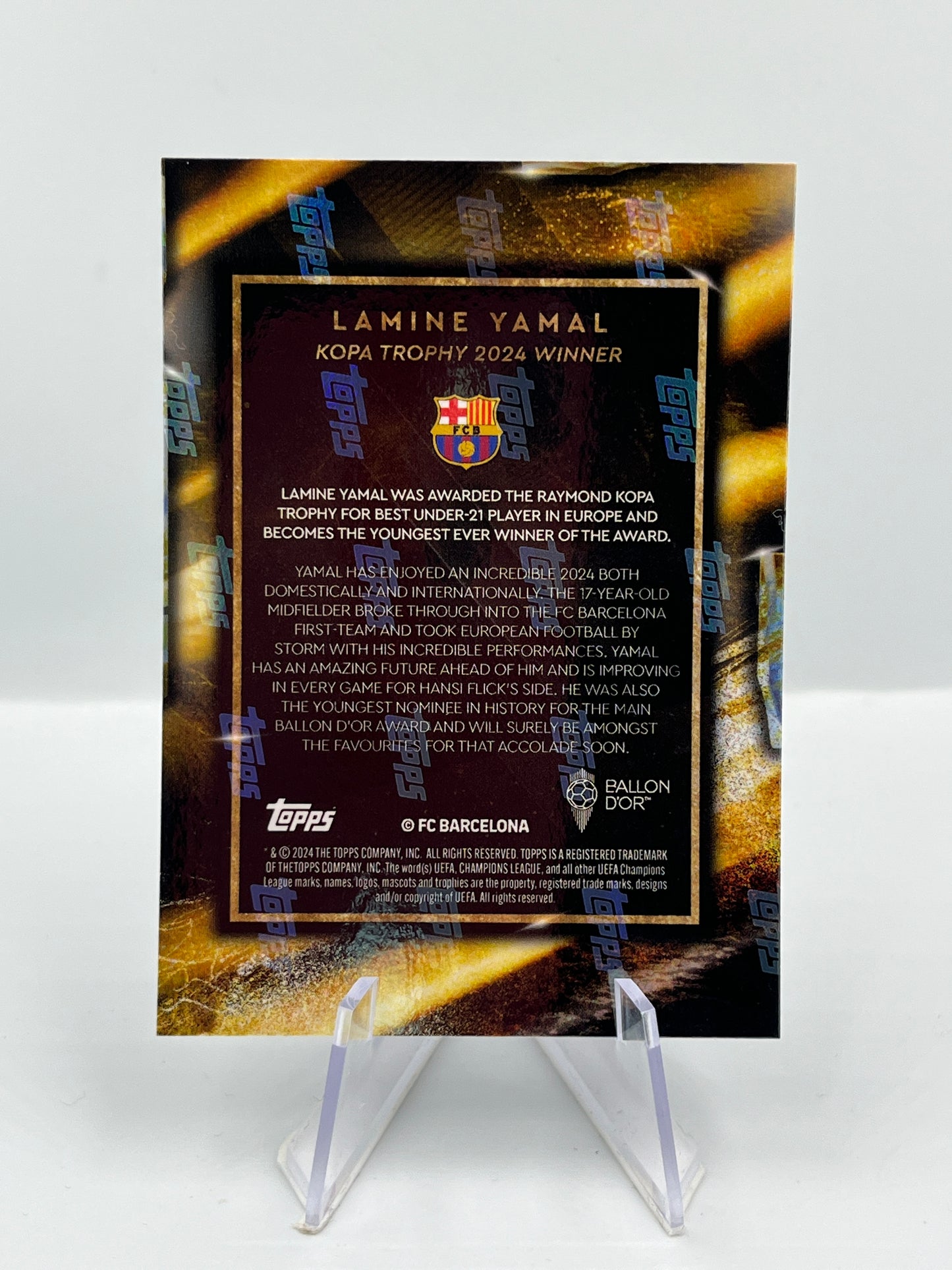 Topps Now 2024 Lamine Yamal Barcelona Kopa Trophy 2024 Winner RC