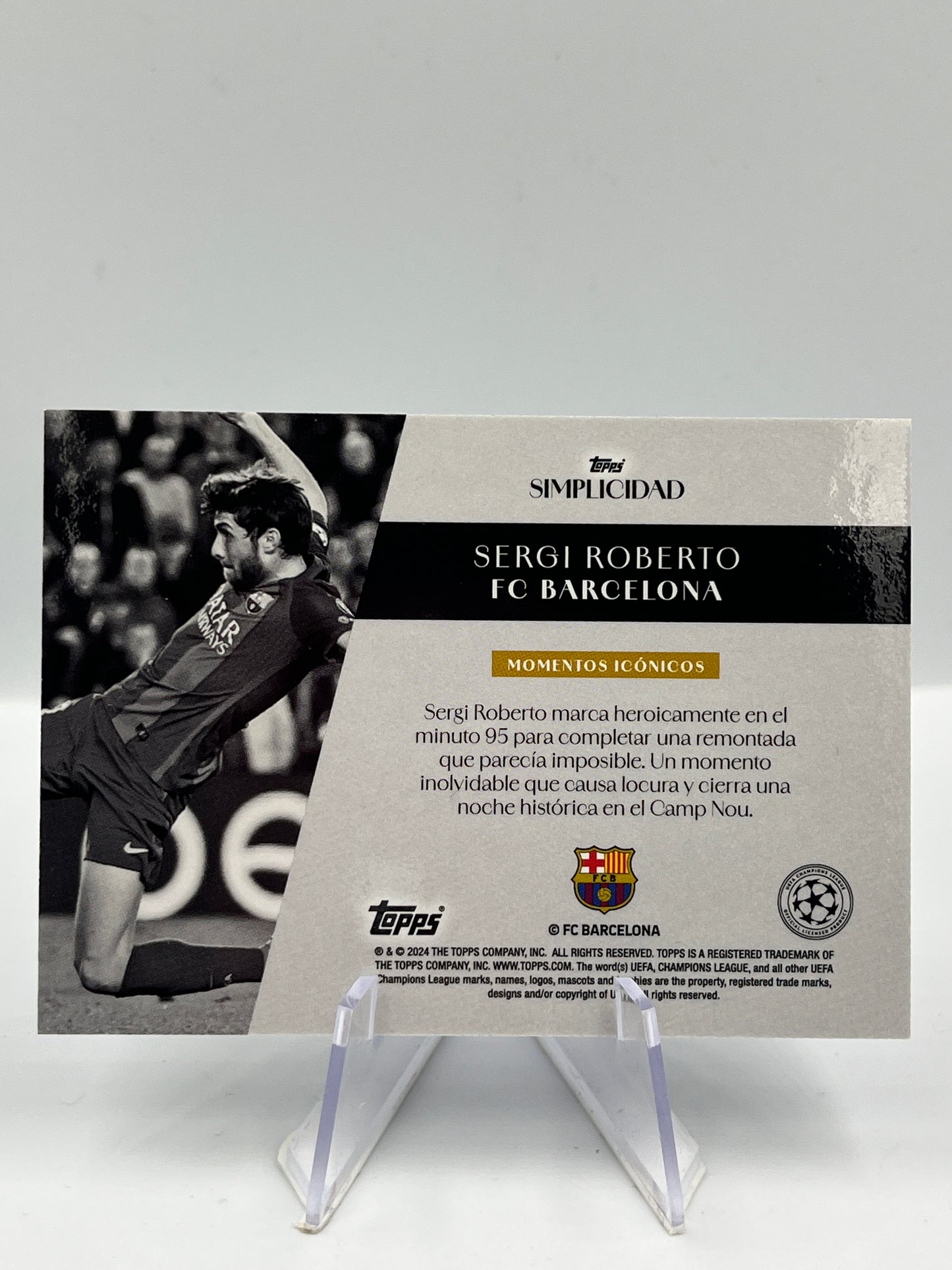 Topps Simplicidad UCC 23/24 Sergi Roberto Barcelona Momentos Iconicos 09/99