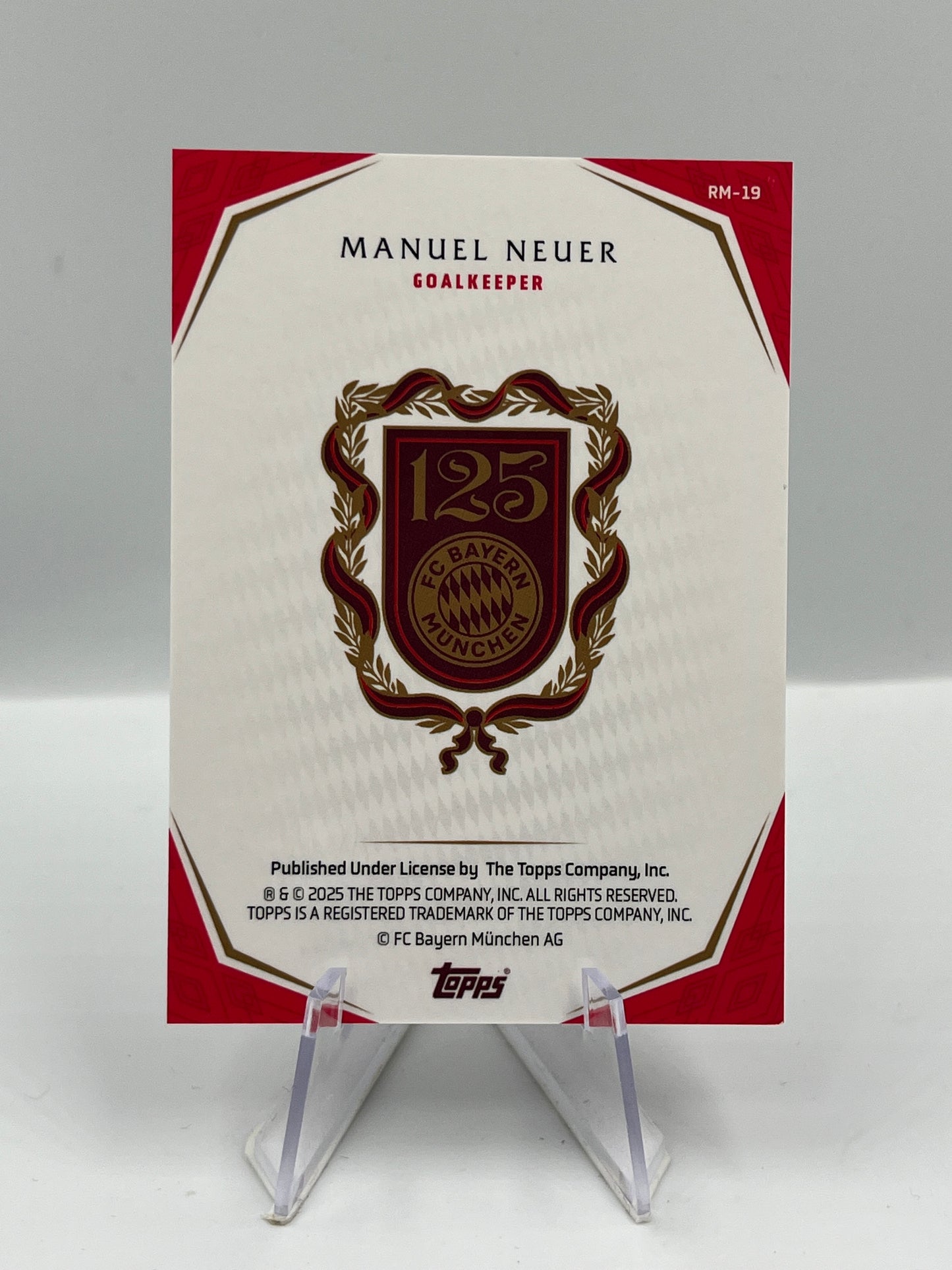 Topps 125 Jahre Bayern München Manuel Neuer Rekordmeister 10/49 #RM-19