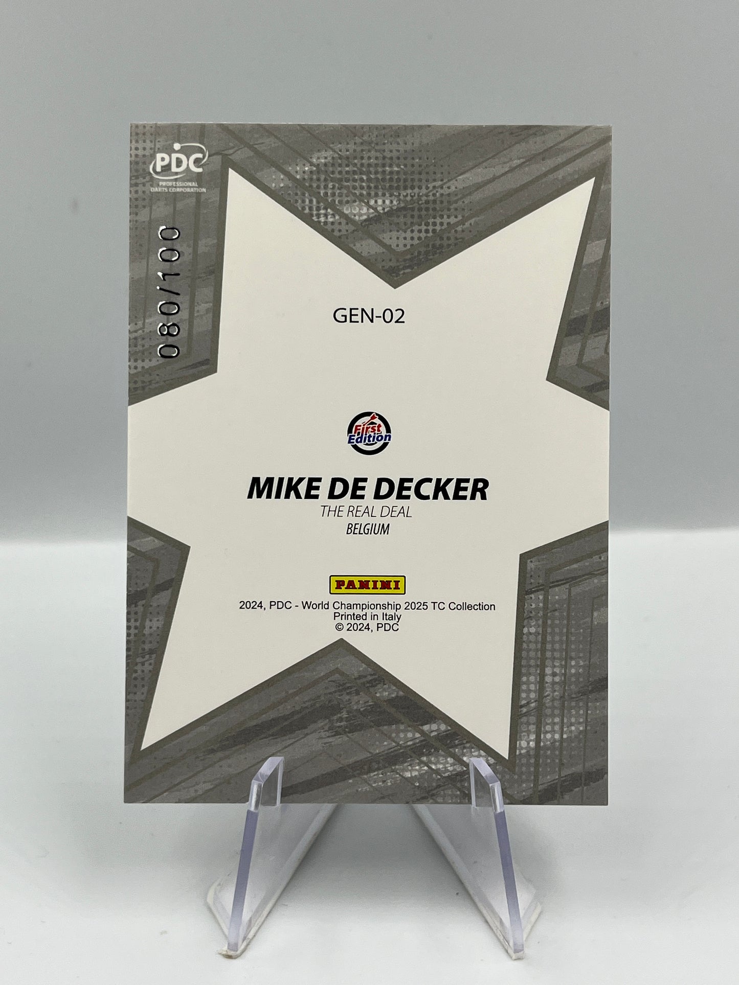 Panini 1st Edition 2025 Mike De Decker Next Gen 080/100 #GEN-02