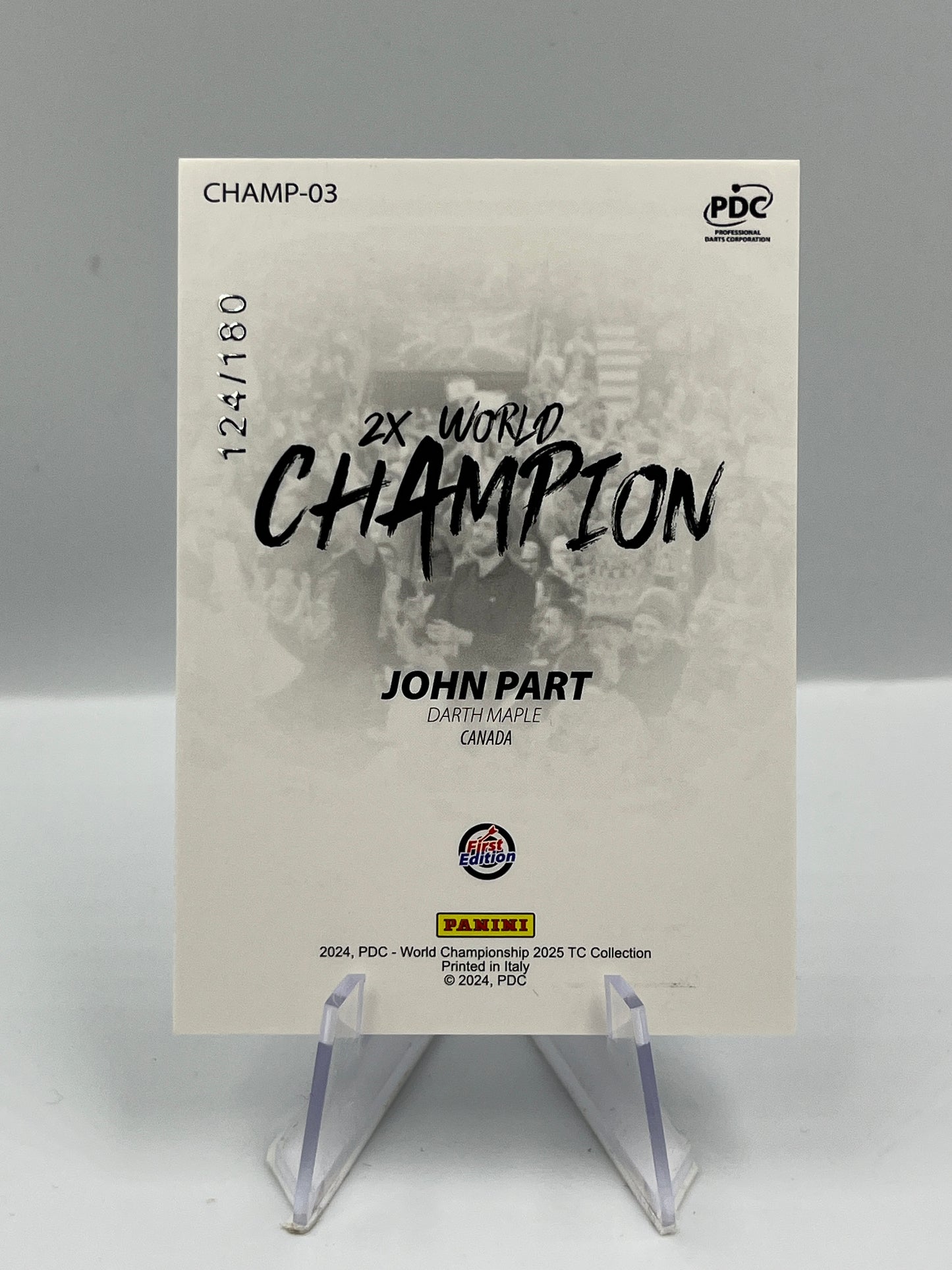 Panini 1st Edition 2025 John Part World Champion 124/180 #Champ-03
