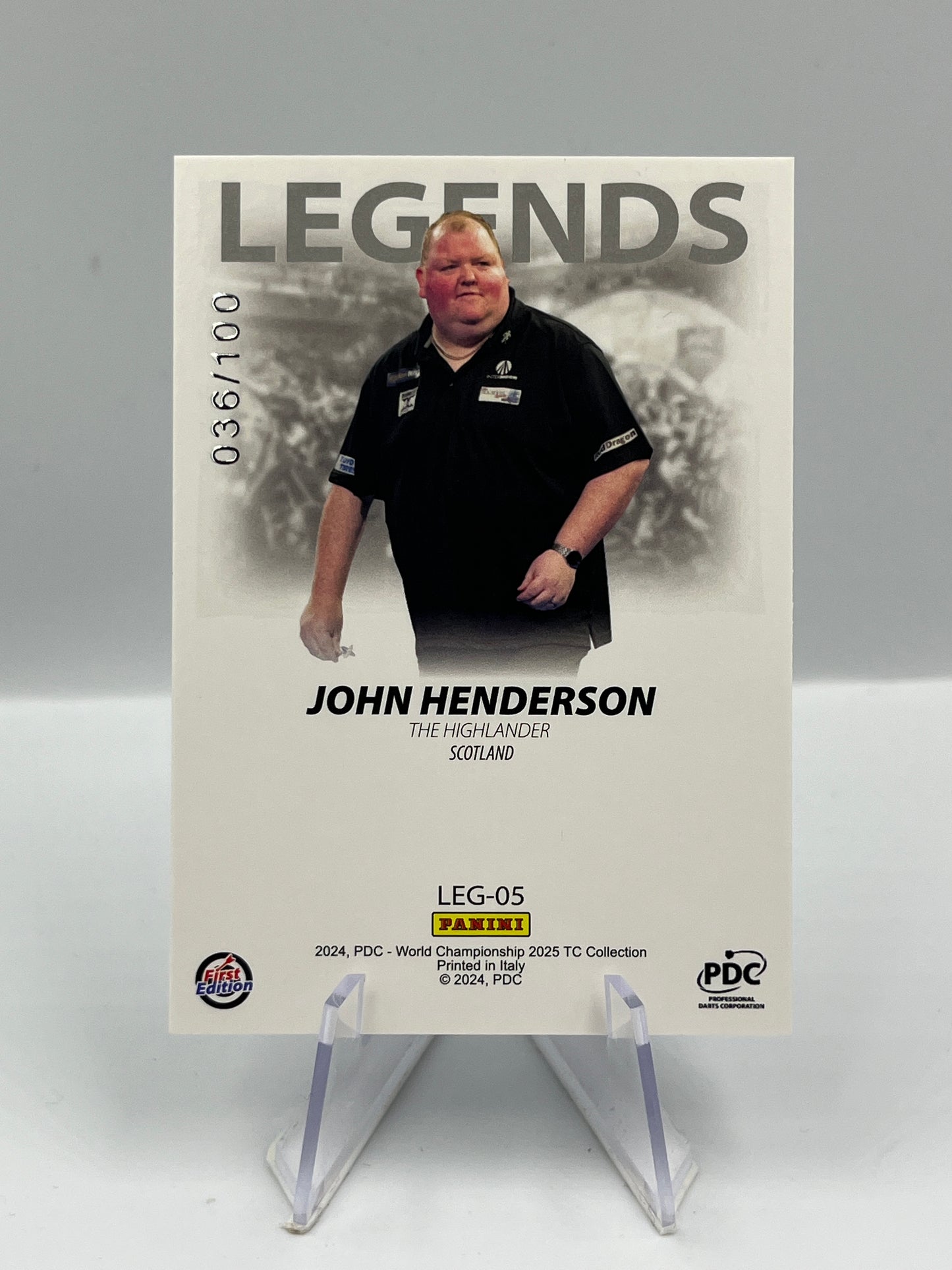 Panini 1st Edition 2025 John Henderson Legends 036/100 #LEG-05