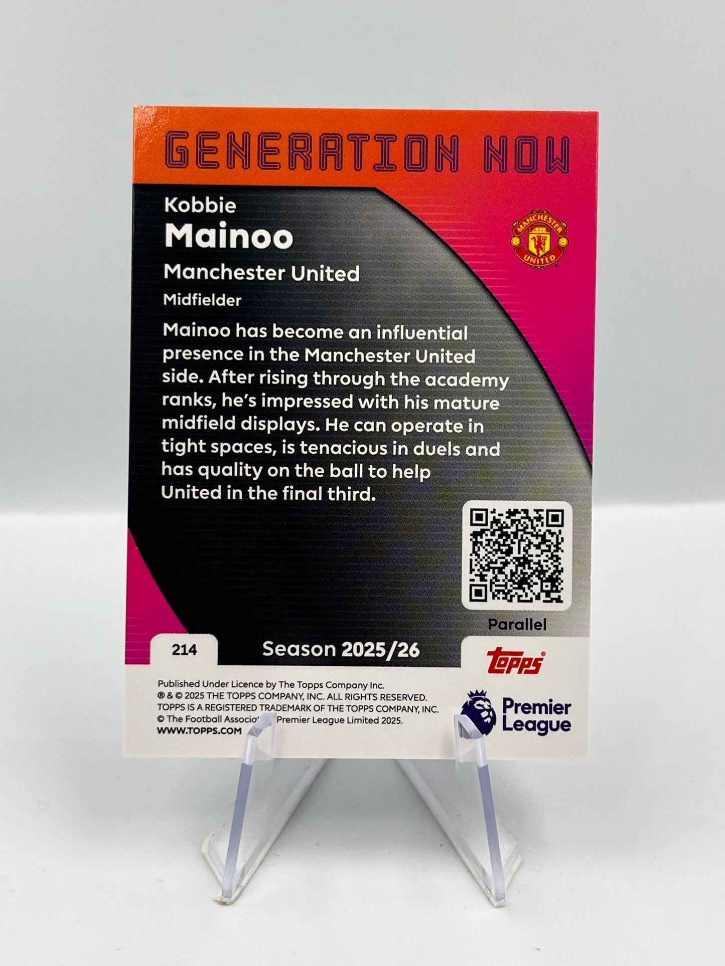 Topps Premier League 25/26 Kobbie Mainoo Manchester United 03/75 #214