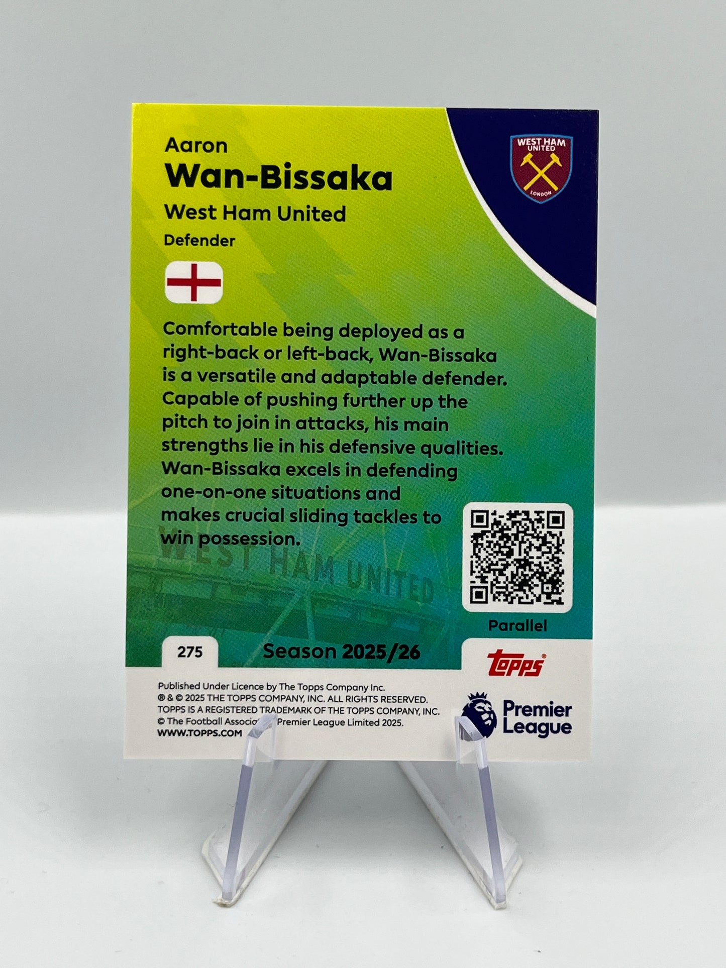 Topps Premier League 25/26 Aaron Wan-Bissaka West Ham 03/10 #275