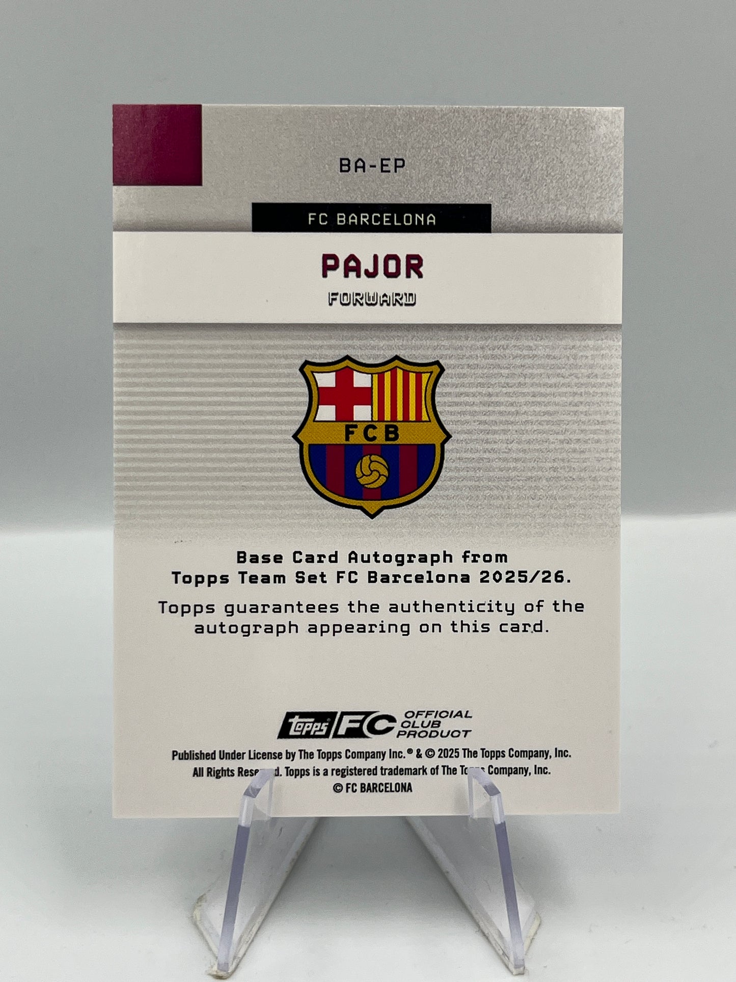 Topps Team Set FC Barcelona 25/26 Ewa Pajor Auto 141/150 #BA-EP