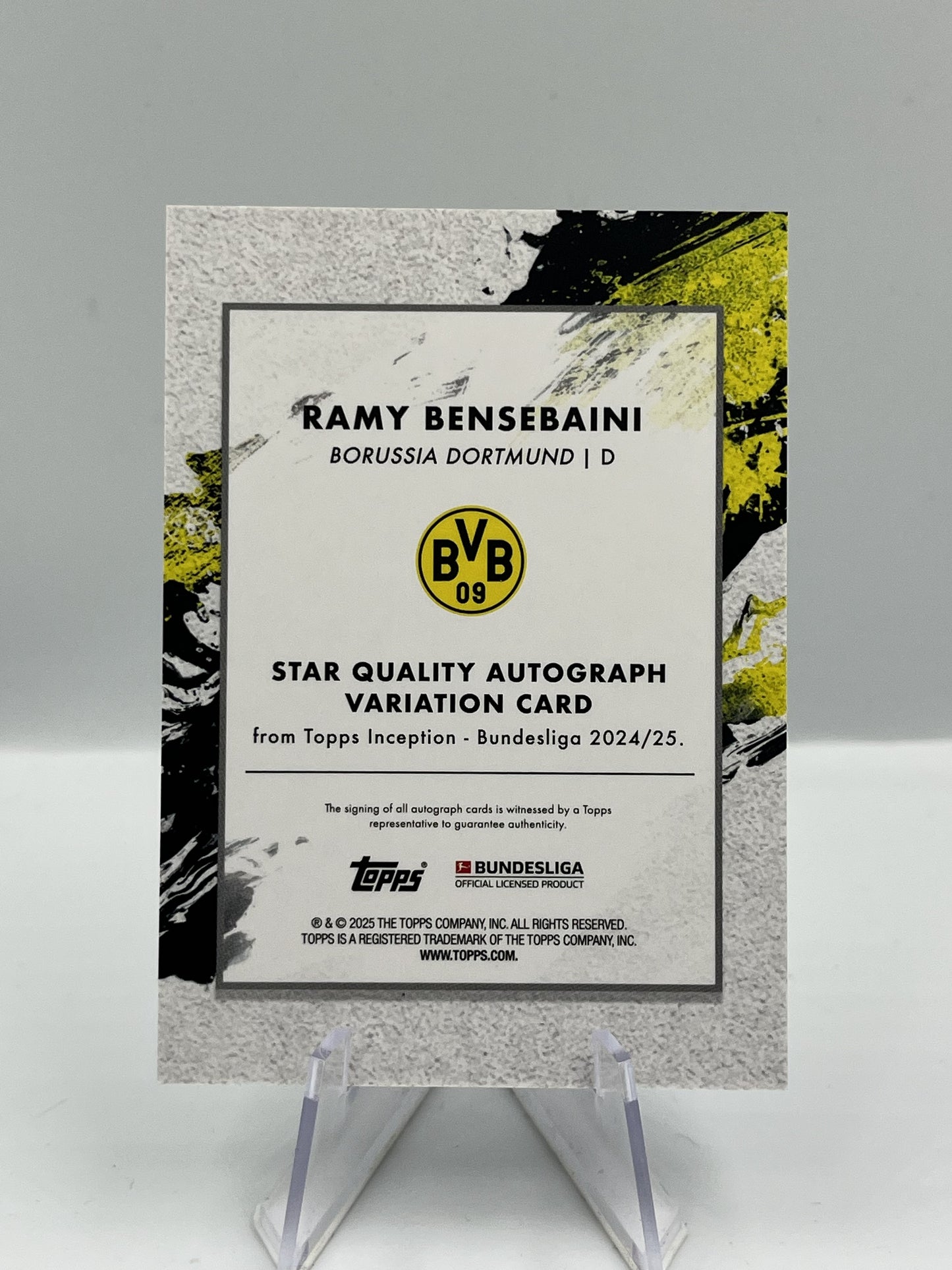 Topps Inception Bundesliga 24/25 Ramy Bensebaini Borussia Dortmund Autograph 30/75