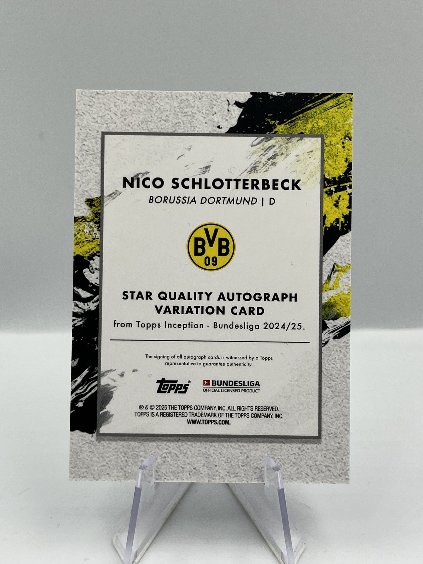 Topps Inception Bundesliga 24/25 Nico Schlotterbeck Borussia Dortmund Autograph 07/49
