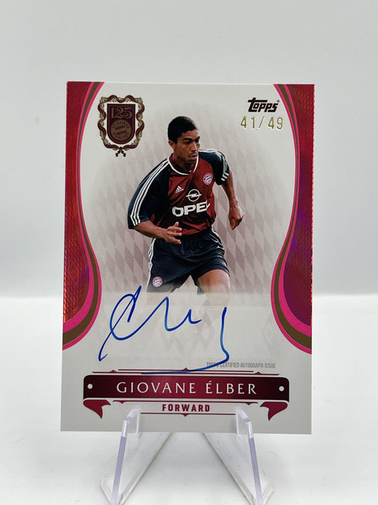Topps 125 Jahre Bayern München Giovane Élber on Card Autograph 41/49 #LEA-GE