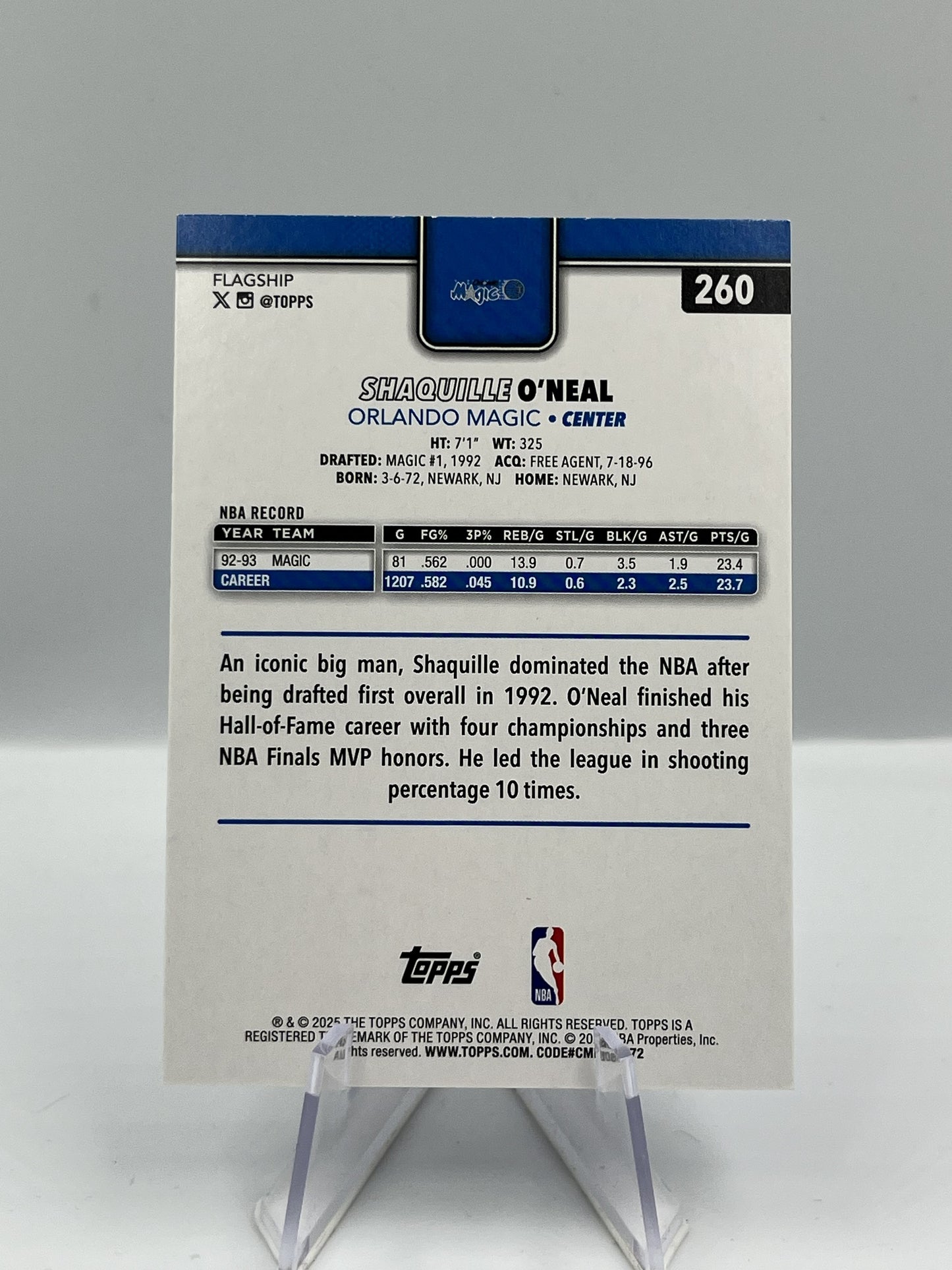 Shaquille O'Neal - Orlando Magic - 151/250 - #260