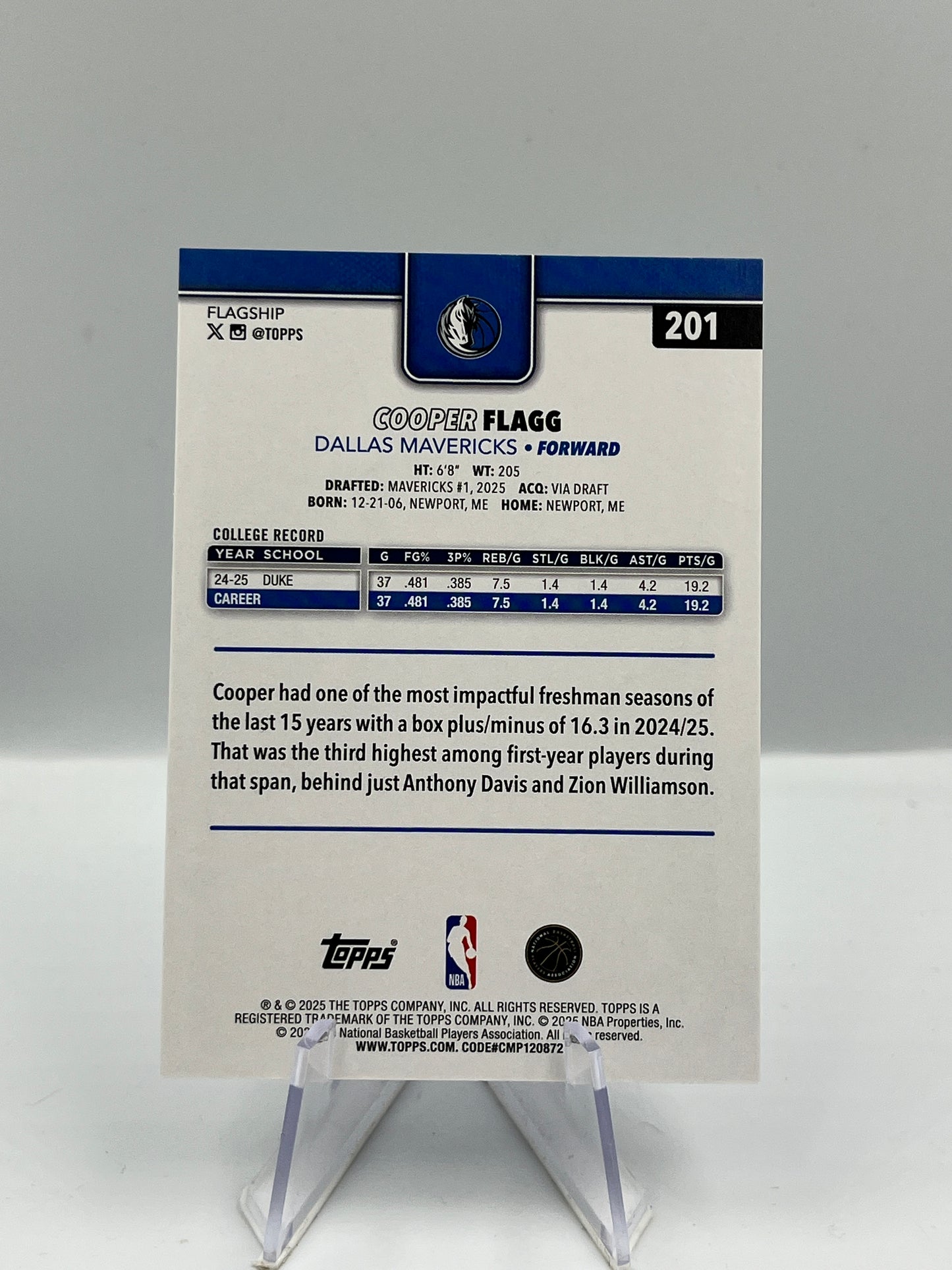 Cooper Flag - Dallas Mavericks - RC - #201