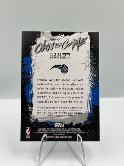 Cole Anthony - Orlando Magic - Game Worn Patch - #OTGA-CA
