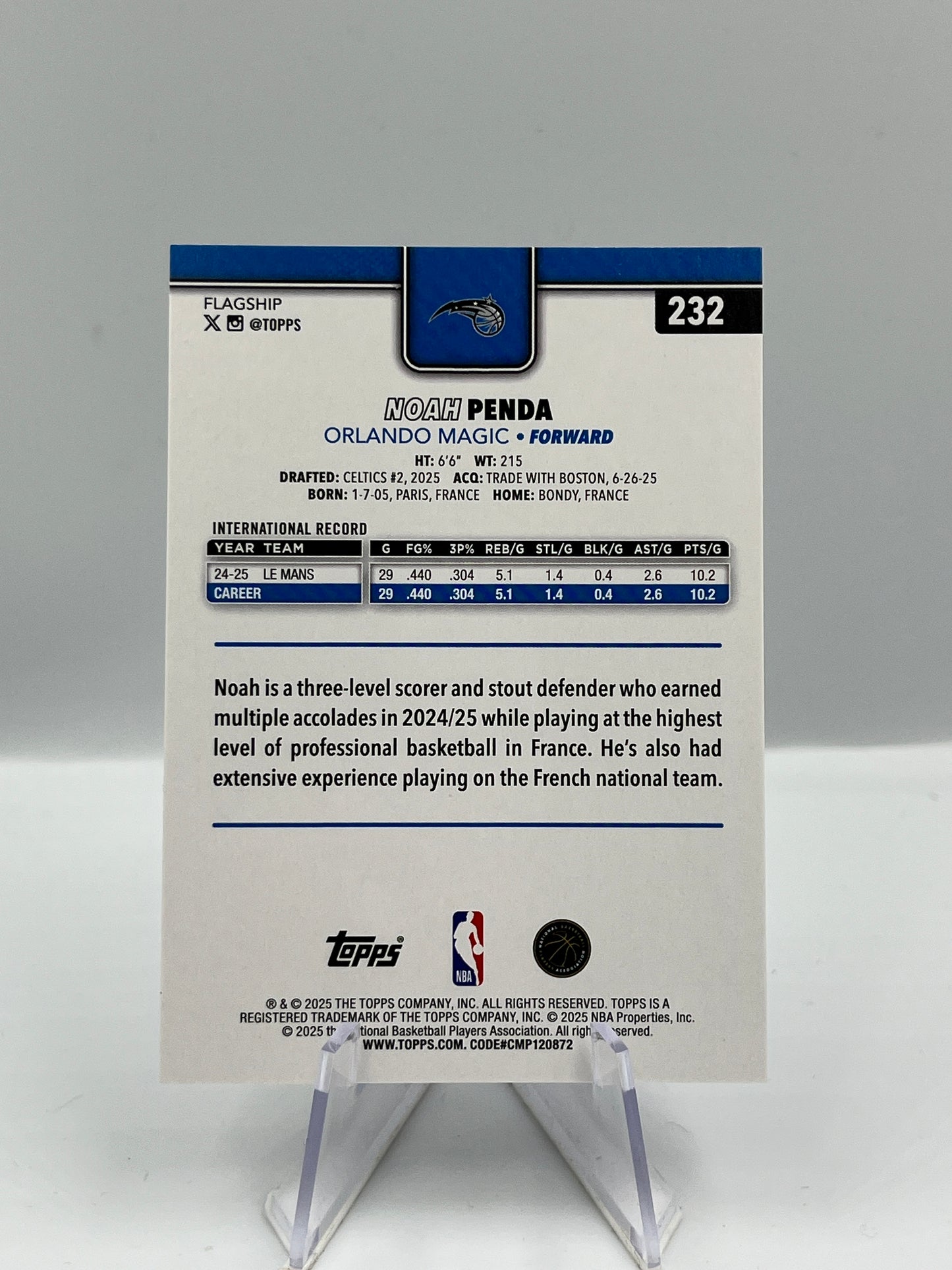 Noah Penda - Orlando Magic - 1099/2025 - RC - #232