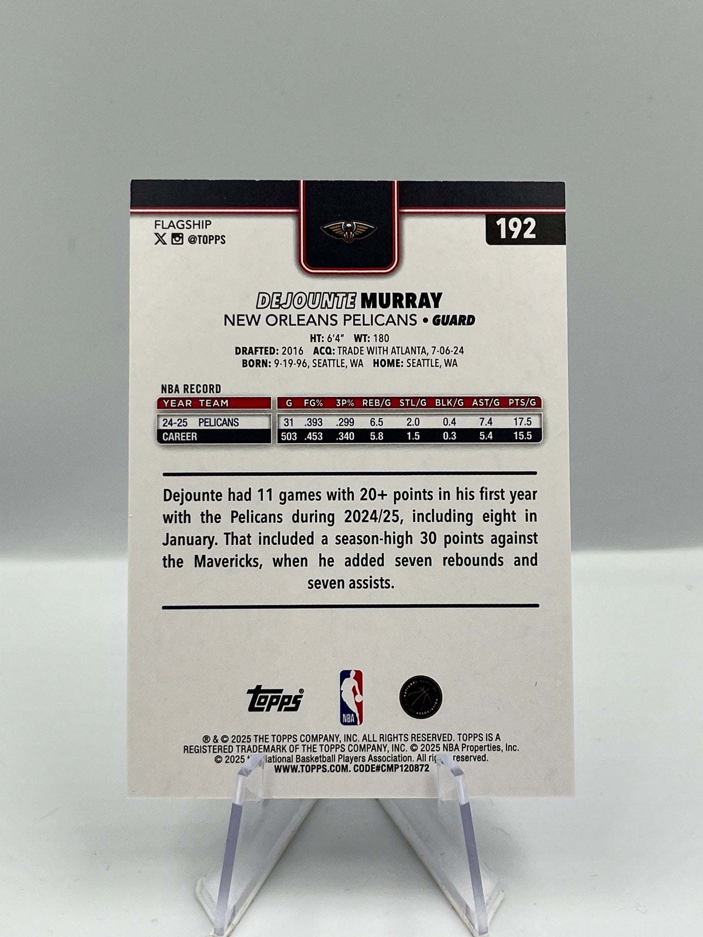 Dejounte Murray - New Orleans Pelicans - 63/68 - #192