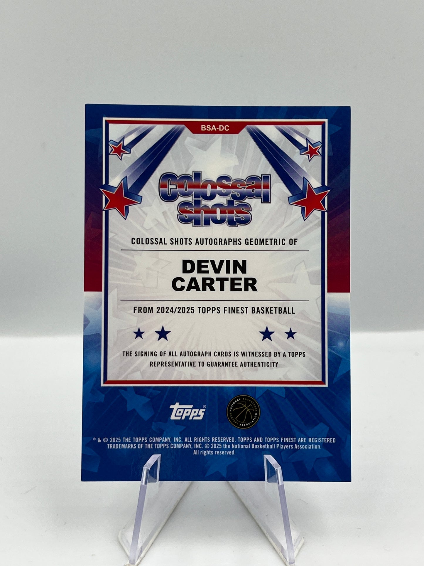 Devin Carter - Sacramento Kings - Colossal Shots Autograph - #BSA-DC