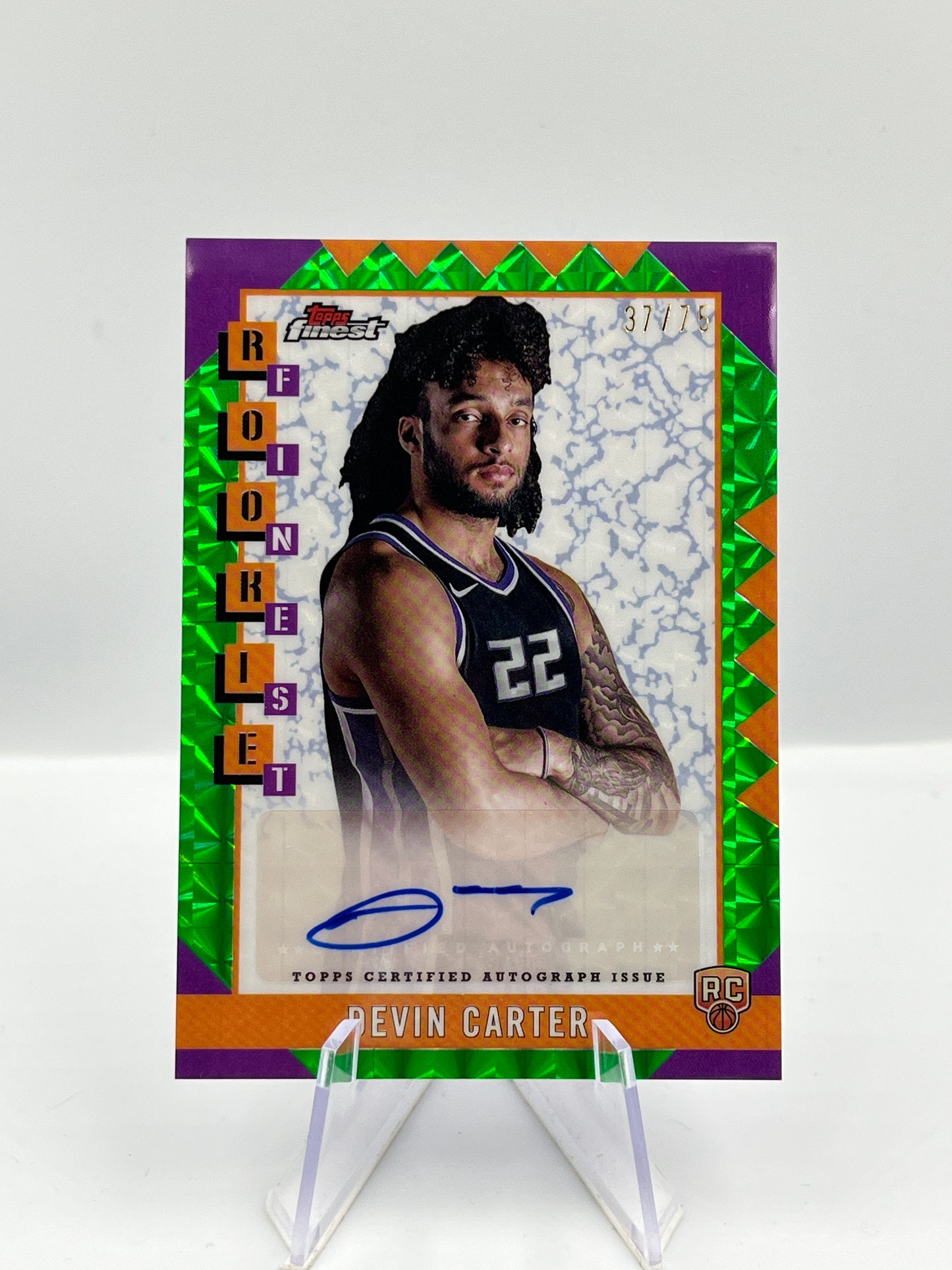 Devin Carter - Sacramento Kings - Rookie Finest Autograph - 37/75 - RC - #RFA-DC